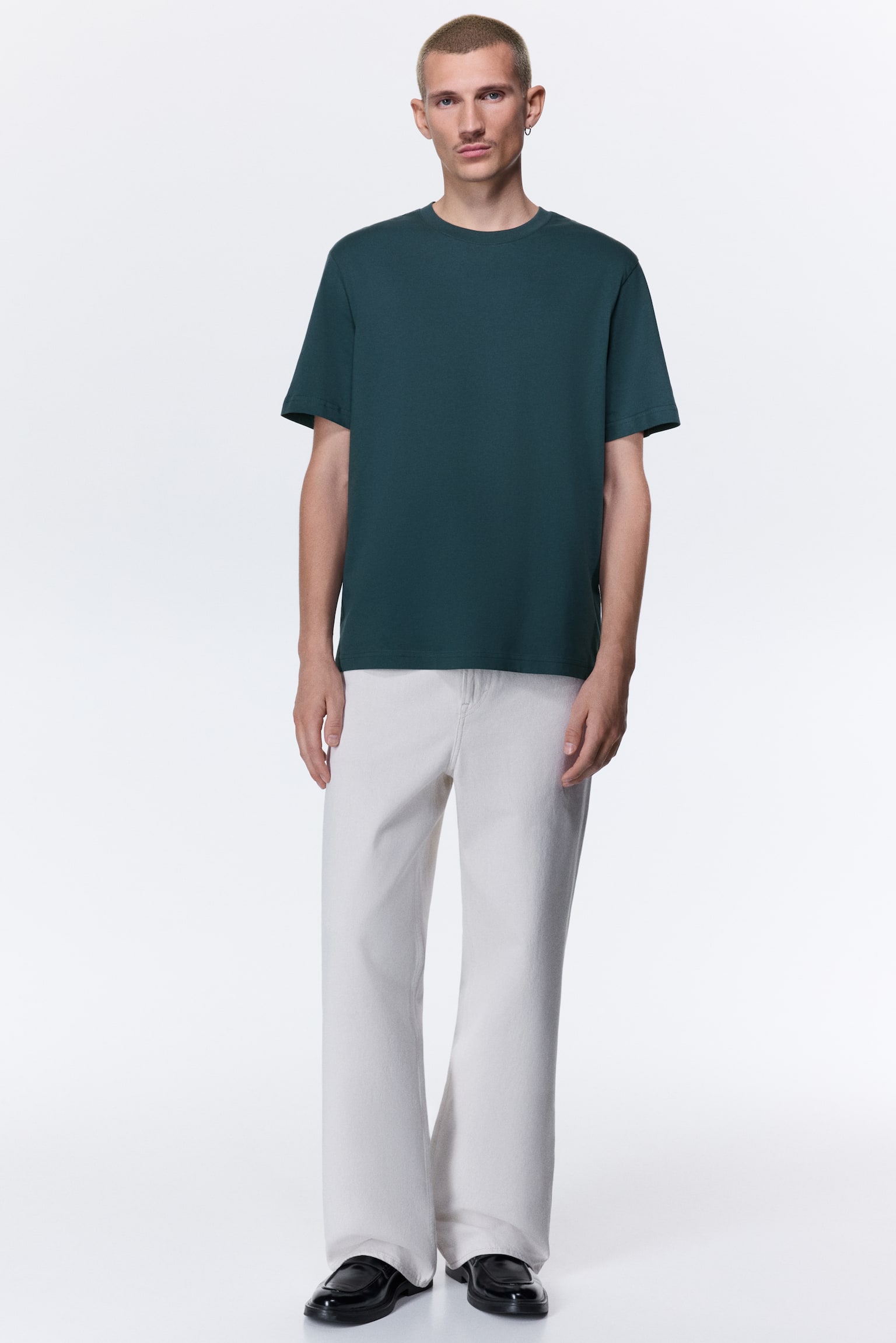 Áo thun Regular Fit - Màu xanh mòng két đậm/Màu xám đậm/Màu đen/Màu trắng/Màu xanh lá rừng/Màu xanh tím than/Màu xám đốm/Màu be nhạt - 1