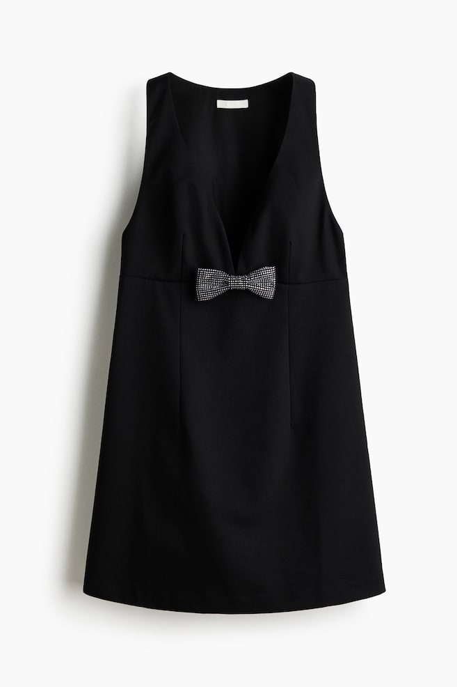 Kleid mit Zierschleife - Schwarz - 1