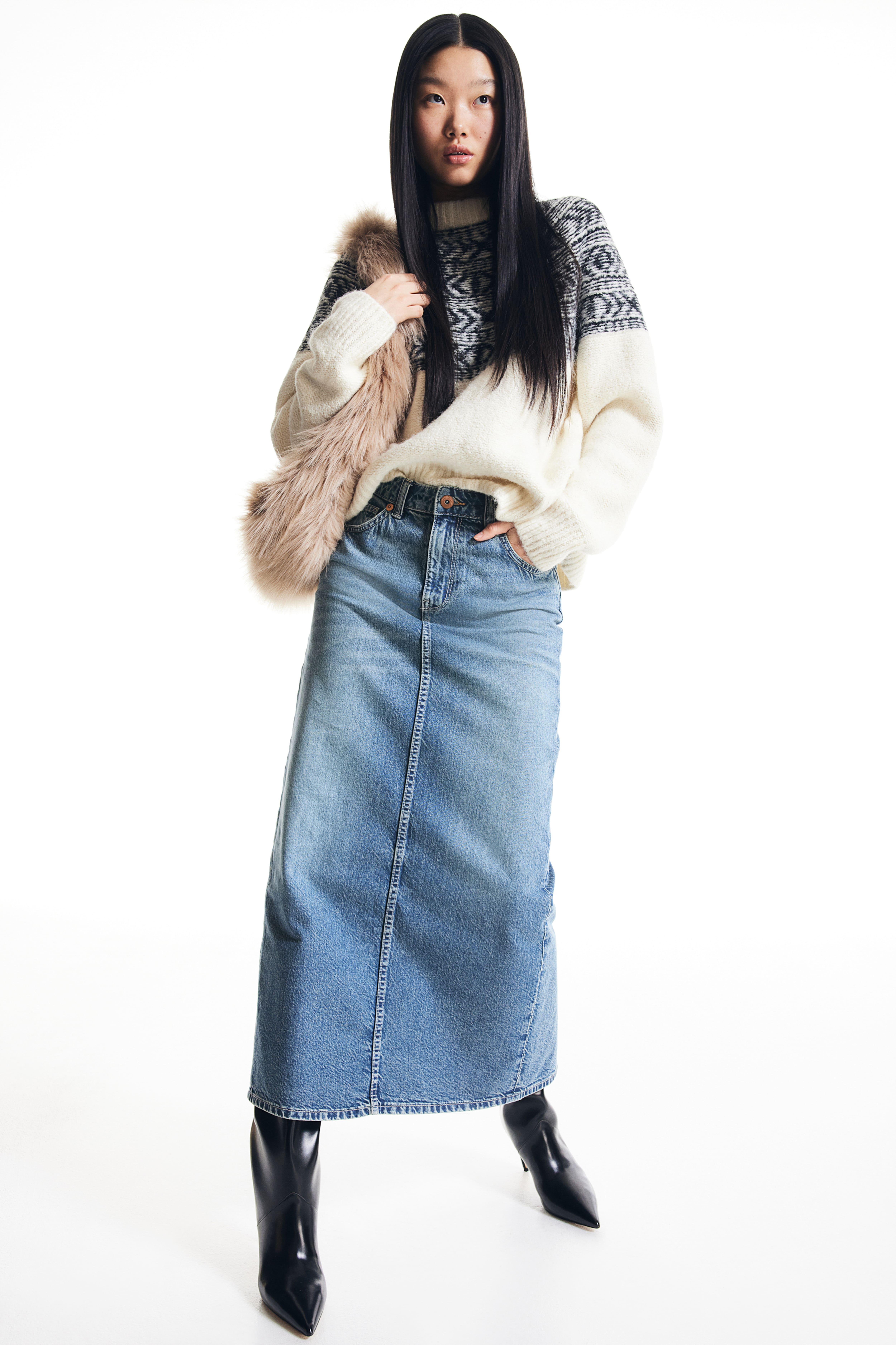 Thin Long Denim Skirts 2023 Korean Style High Waist A Line Skirts Casual  Women Long Jeans Skirts on Luulla