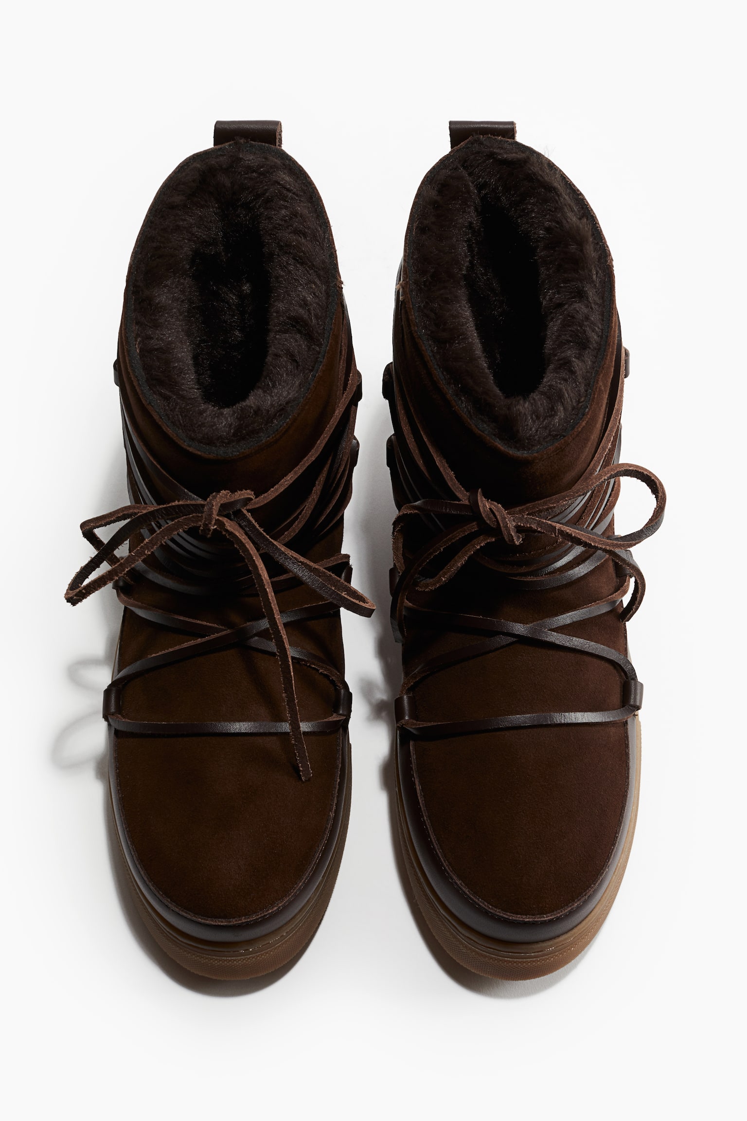 Warm-lined leather boots - Dark brown/Black - 2