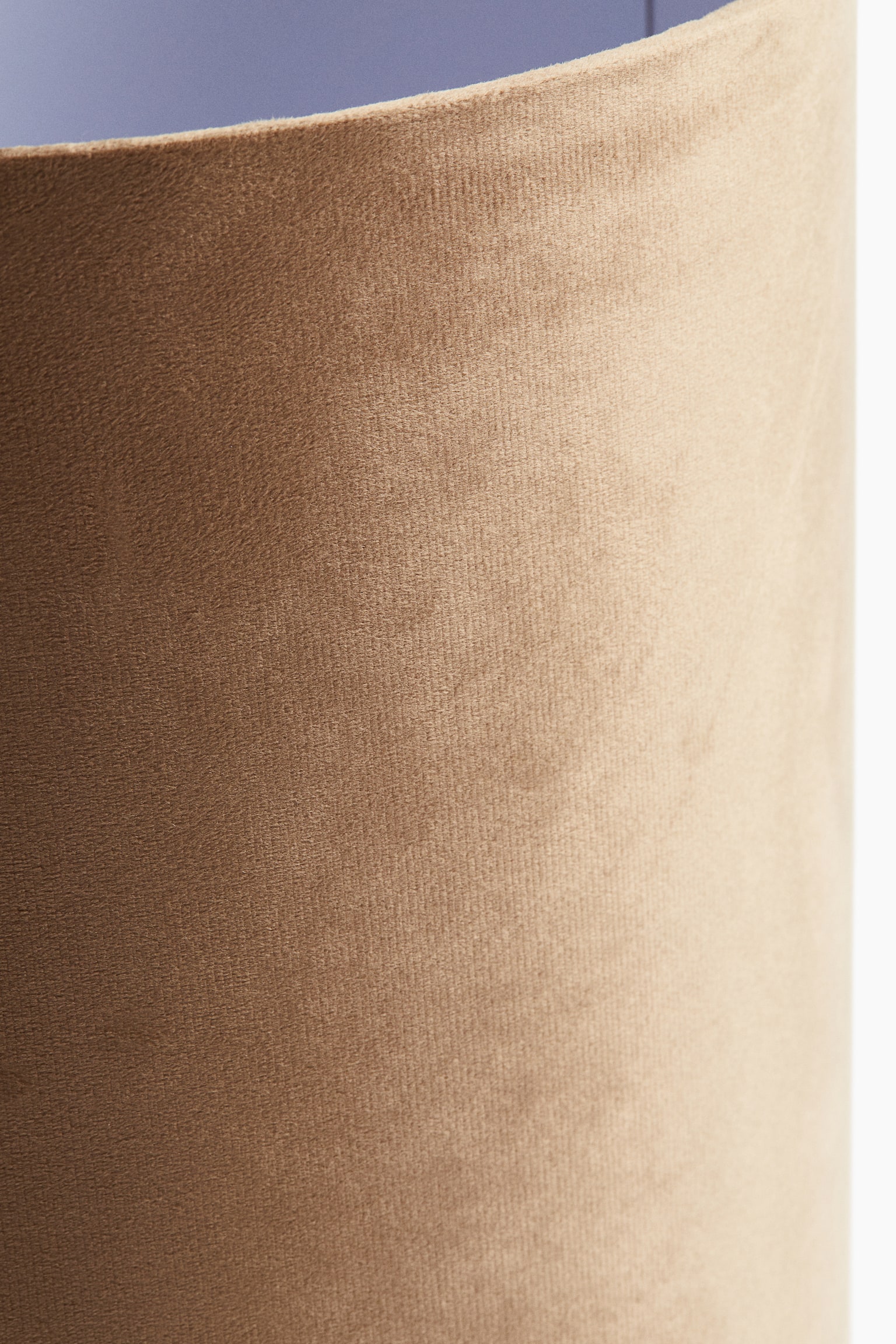 Zamatové bubnové tienidlo na lampu - Karamelová hnedá/Tmavohnedá - 2