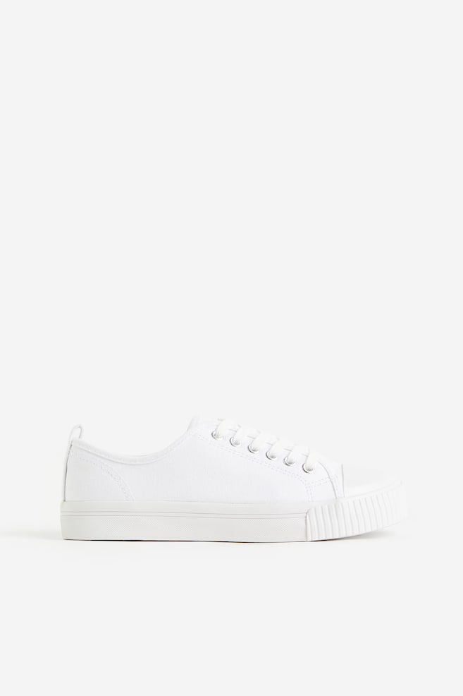 Sneakers in tela - Bianco/Beige chiaro/palme/Bianco/Nero - 4