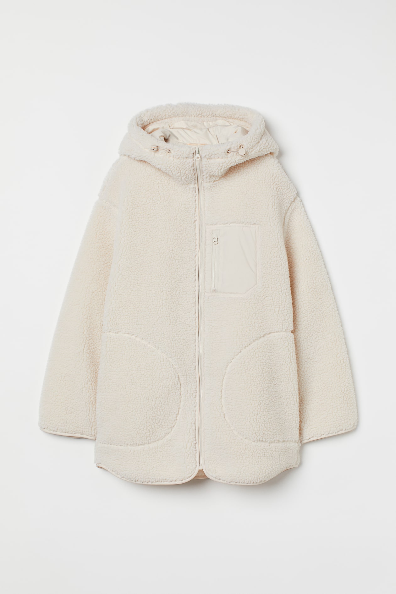 Teddyjacke mit Kapuze Hellbeige Ladies H&M DE