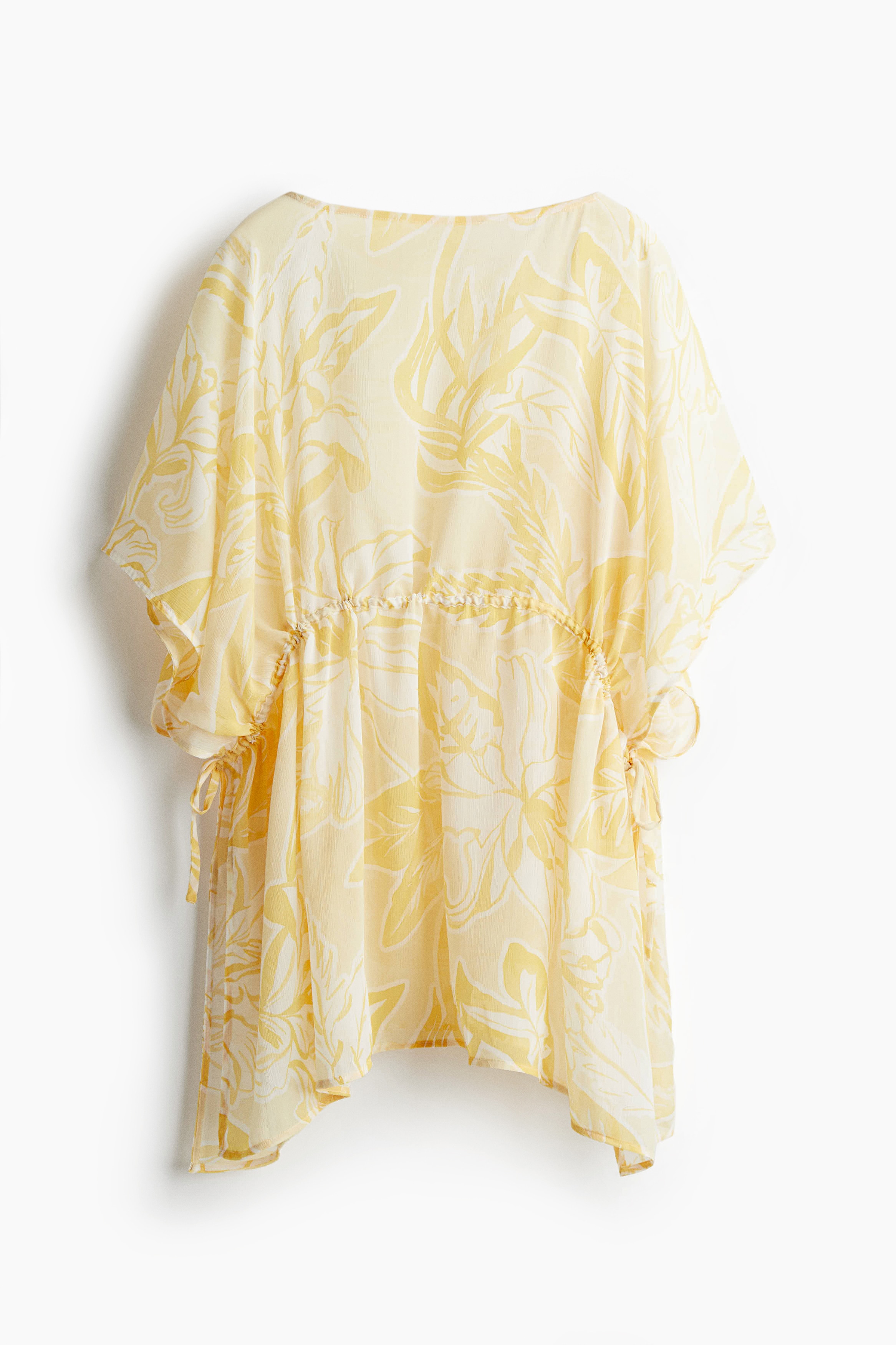 Beach kaftan - Light yellow/Patterned/Black