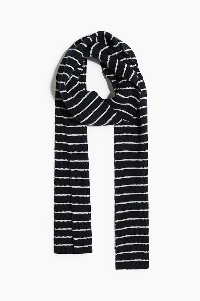 Scarf - Navy blue/striped - 1