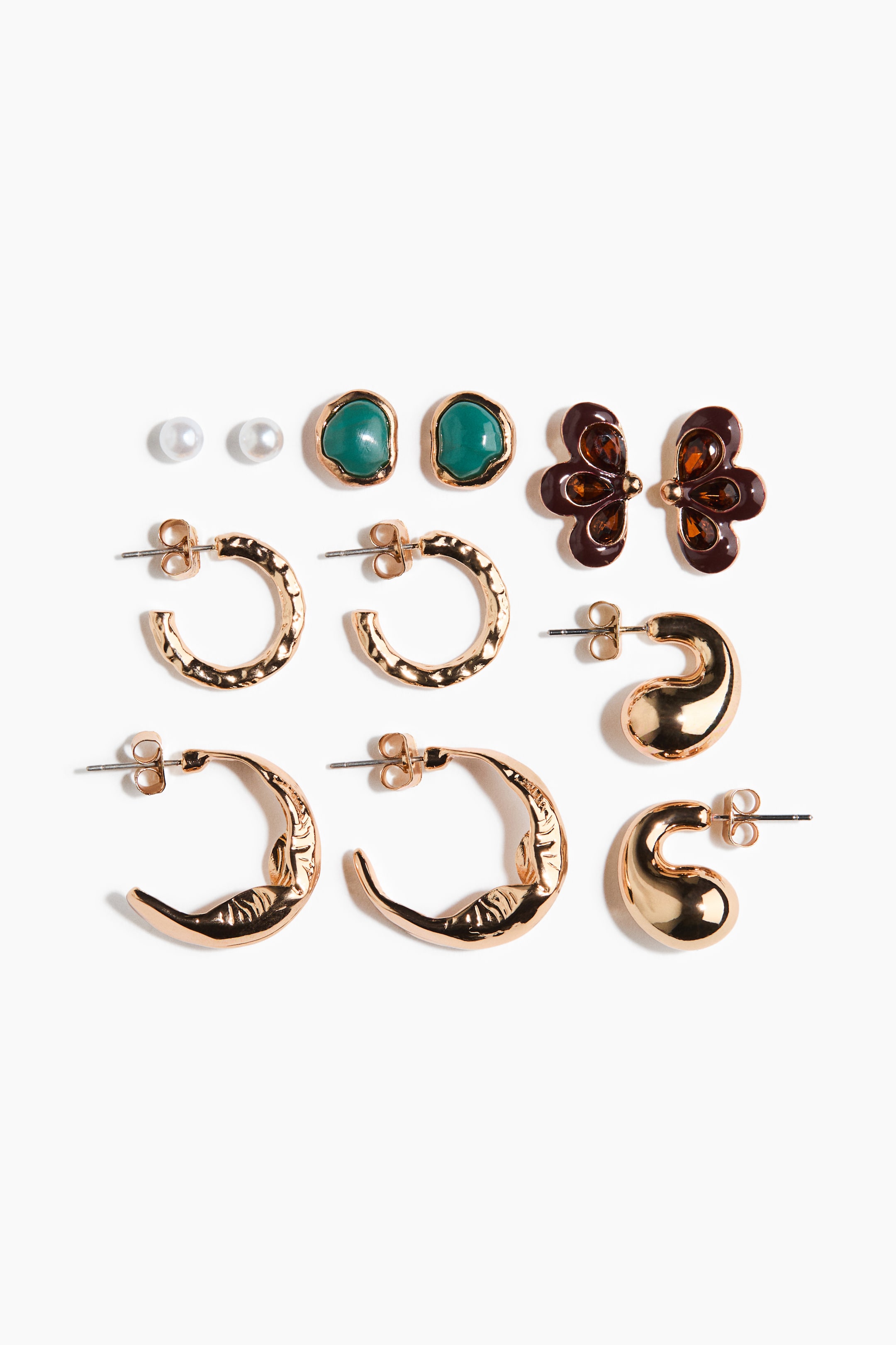View larger image: 6 pairs earrings - Gold-coloured - Ladies | H&M IE 1