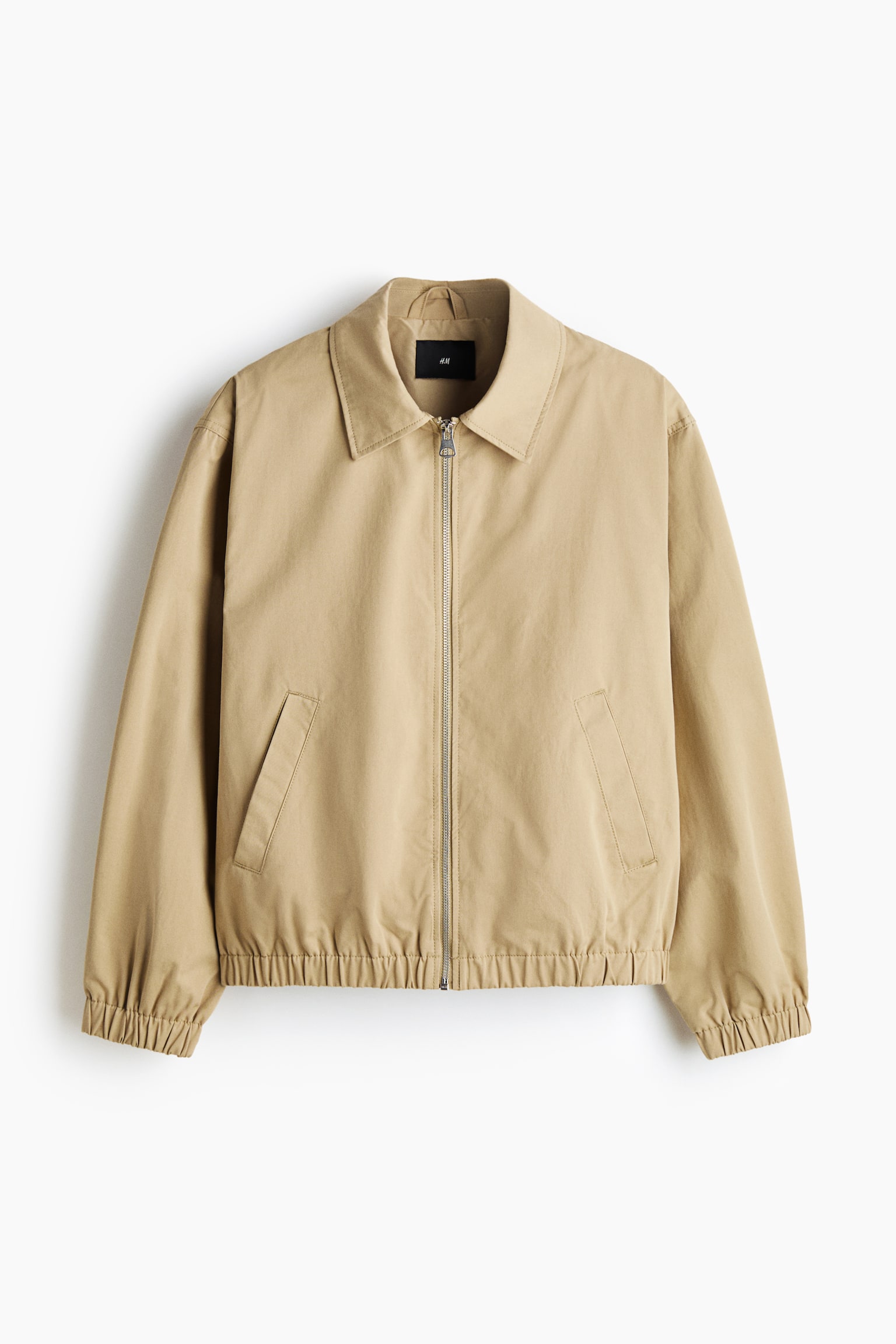 Collared cotton jacket - Beige/Black/Navy blue - 2