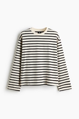 Långärmad tröja i trikå Oversized Fit