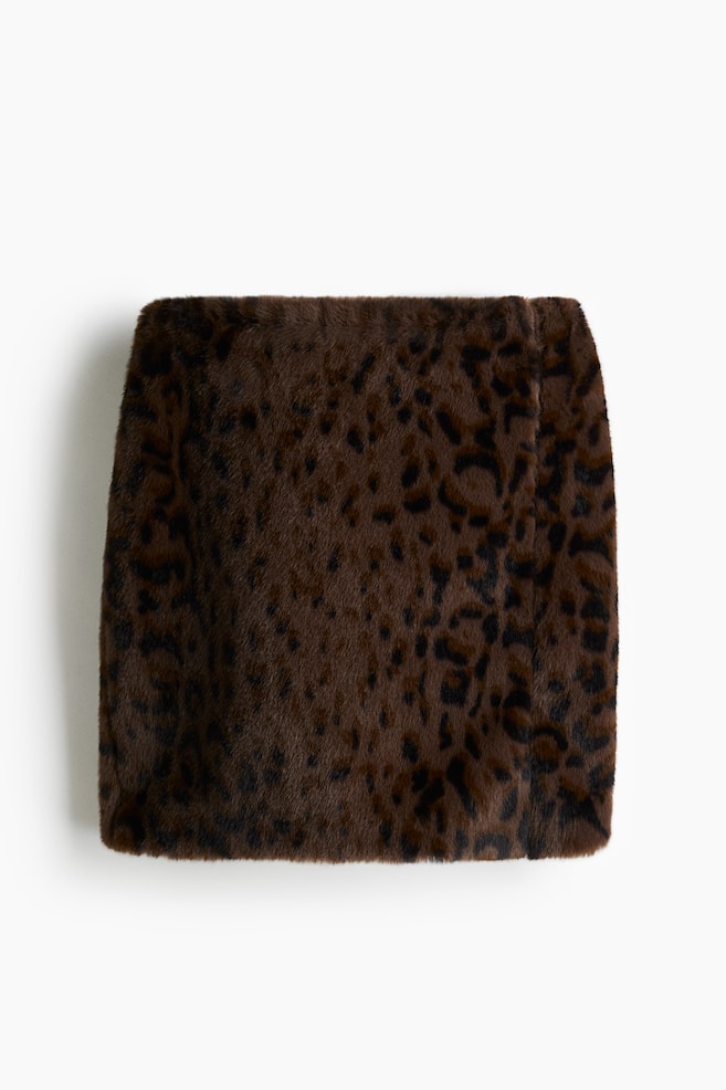Minissaia felpuda - Castanho/Padrão leopardo - 1