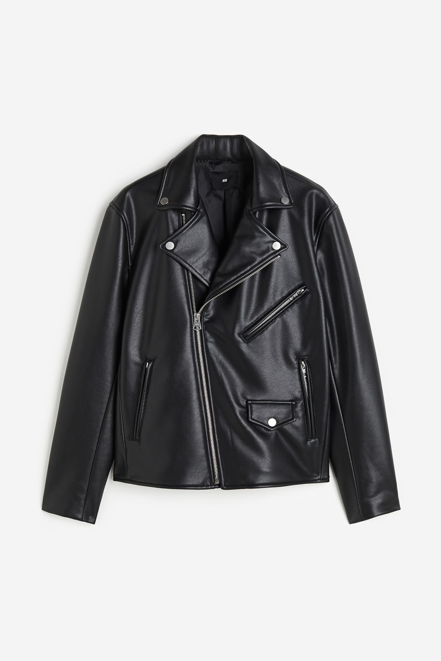 Regular Fit Biker Jacket - Black - 1