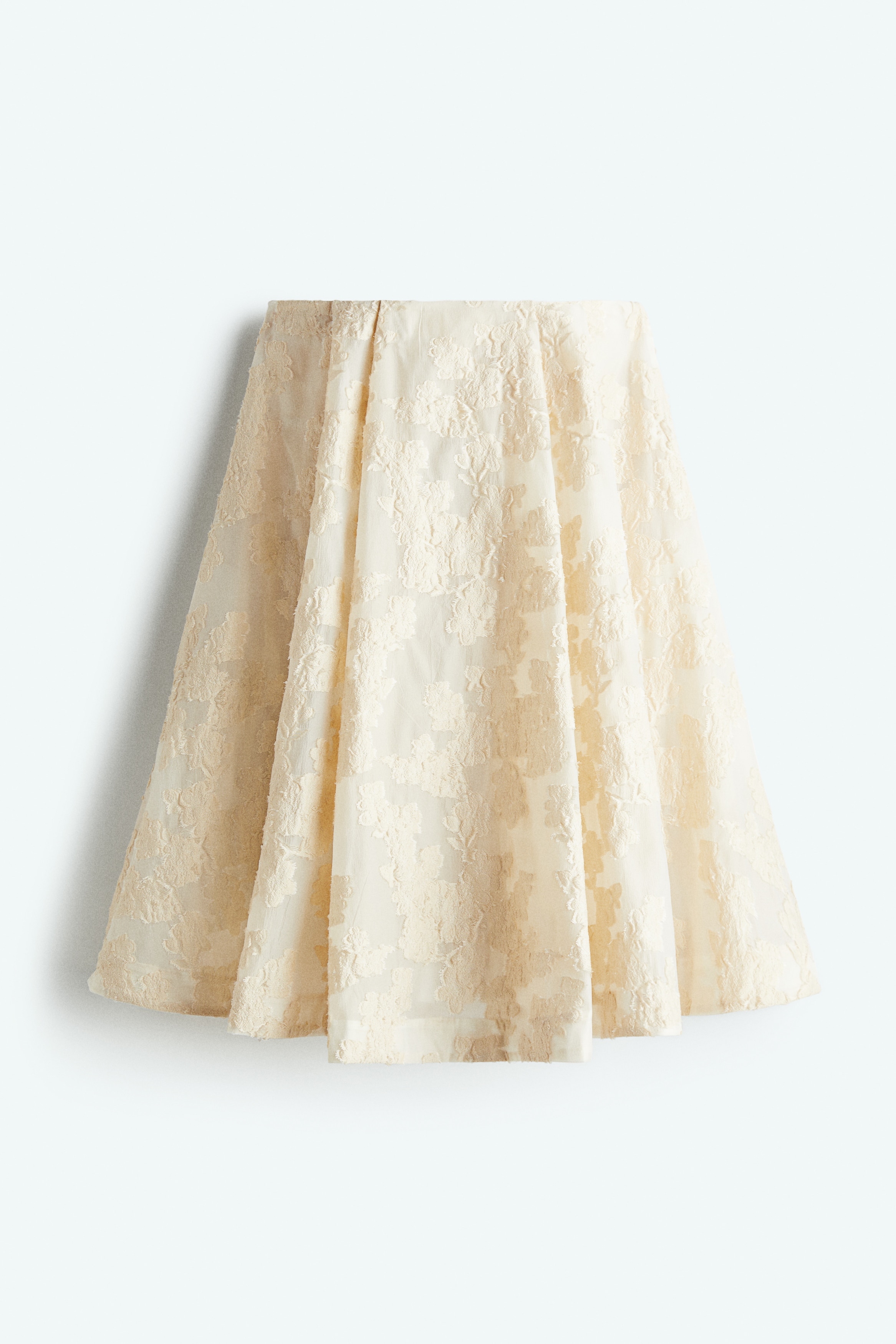 Rochie mini din țesătură jacard - Crem