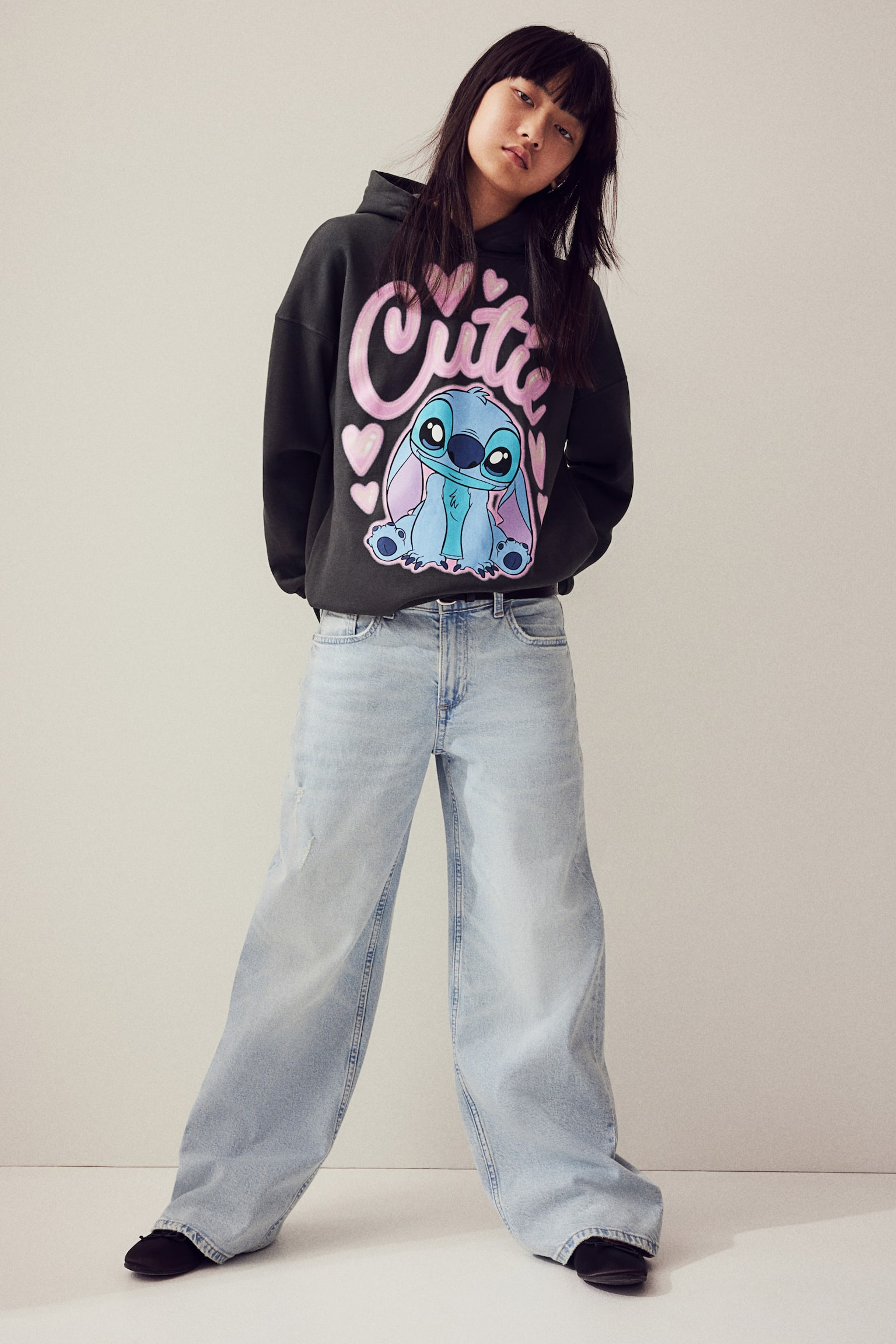 Oversized printed hoodie - Dark grey/Lilo & Stitch - 5