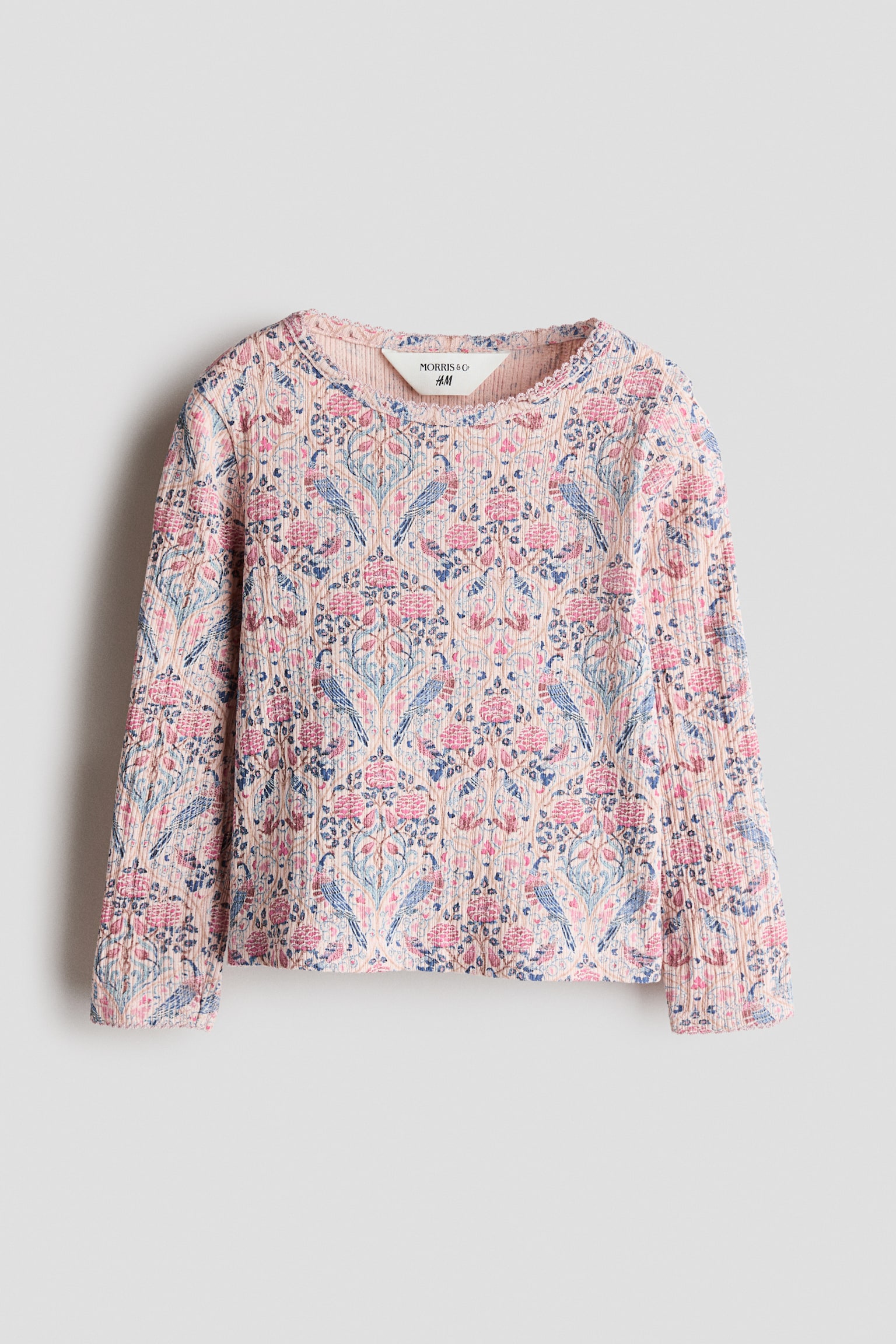 Детский топ H&M Patterned Cotton Top, цвет: Пыльный розовый — фото 1