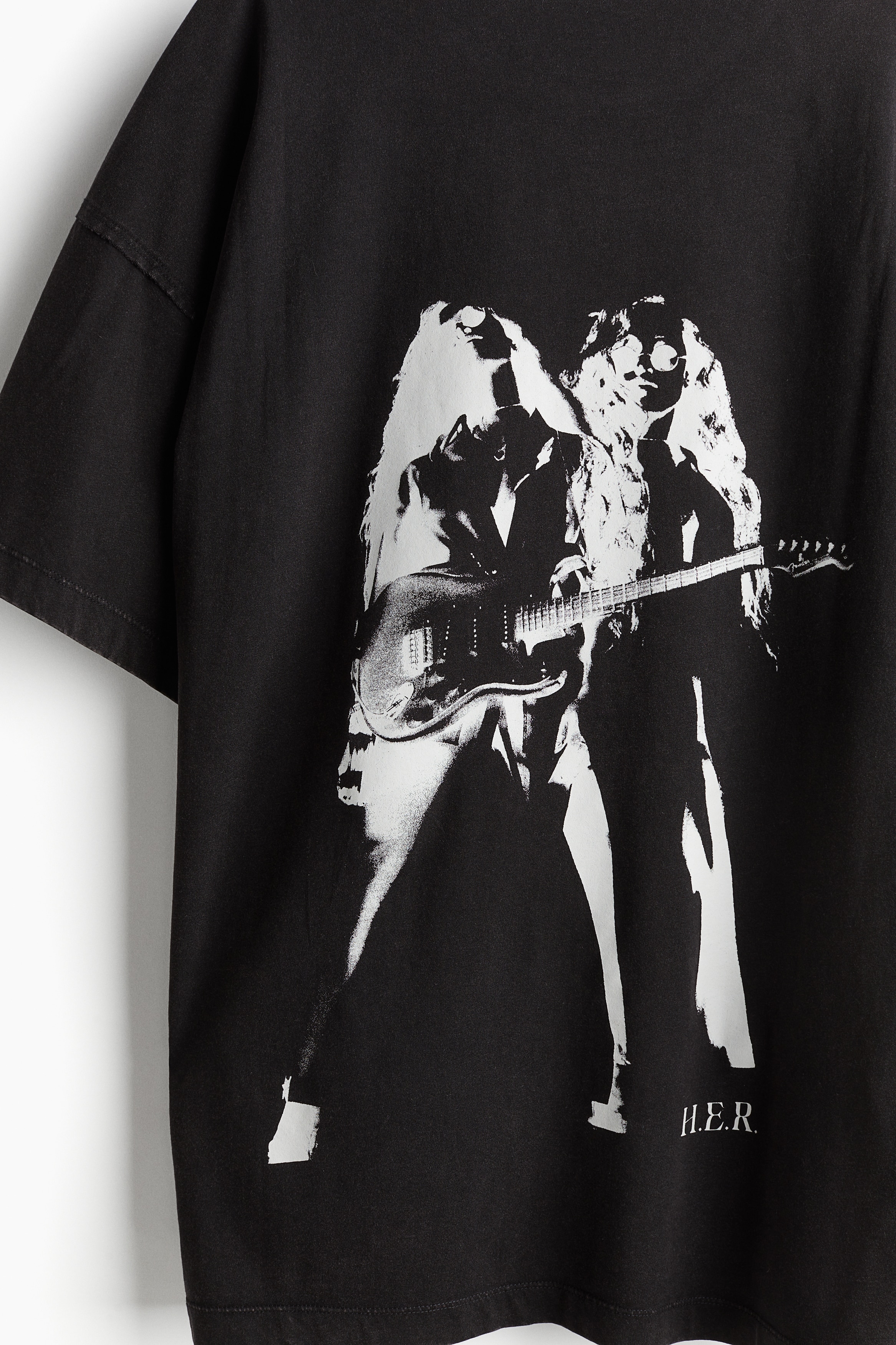 Oversized Printed T-shirt - Black/Ice Spice - Ladies | H&M US