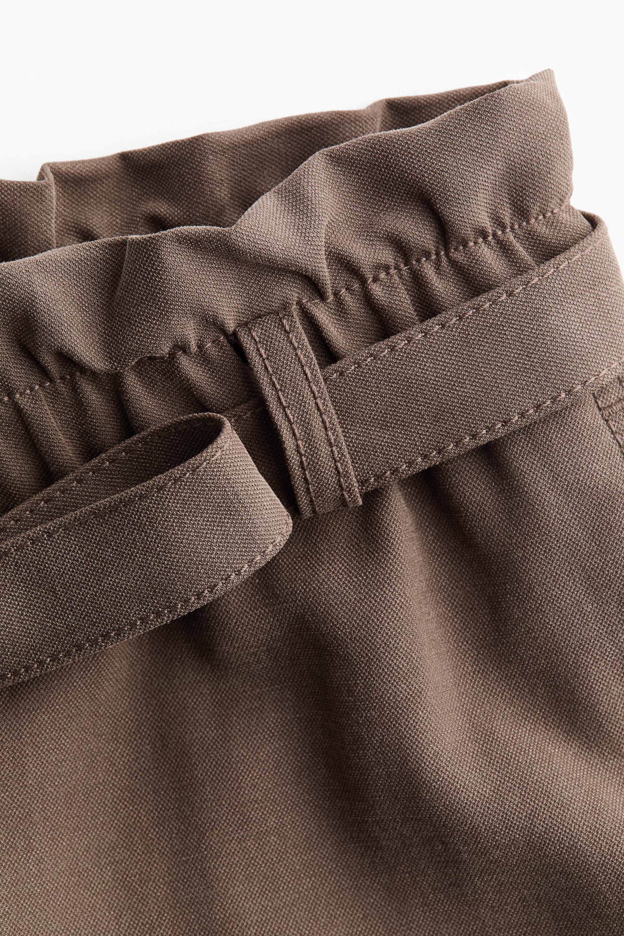Tie-Belt Barrel-Leg Pants