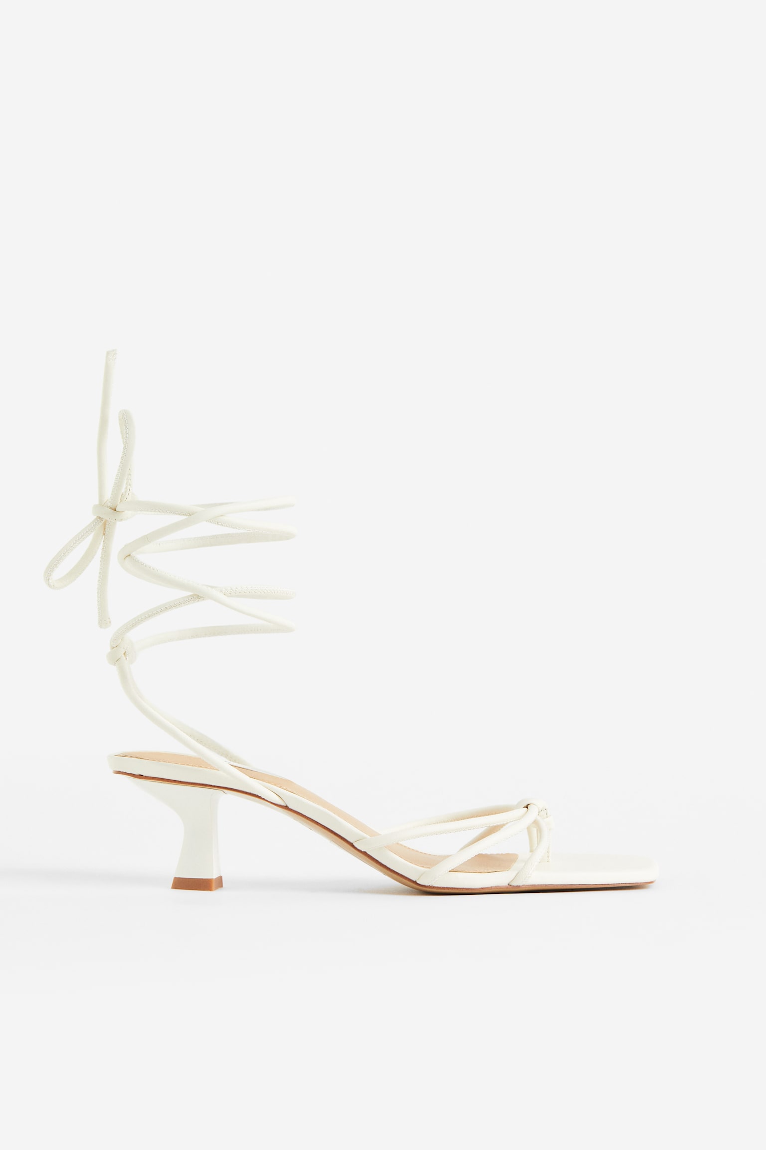 Strappy Leather Sandals - White - 1