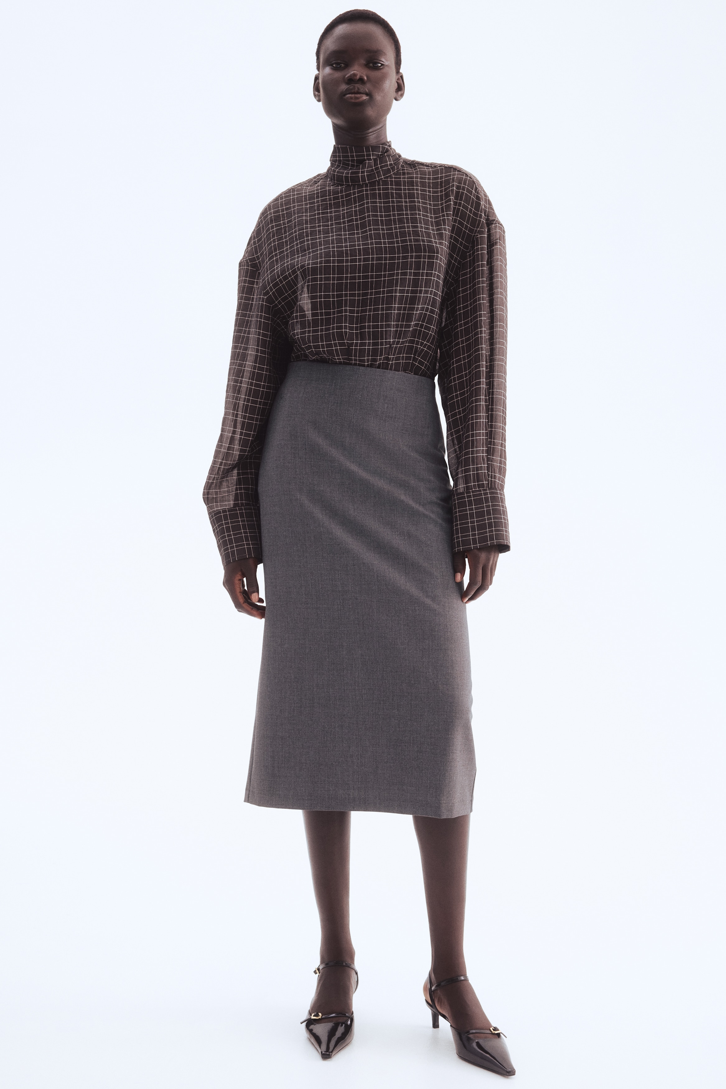 Pencil Skirt - Gray melange - Ladies | H&M US
