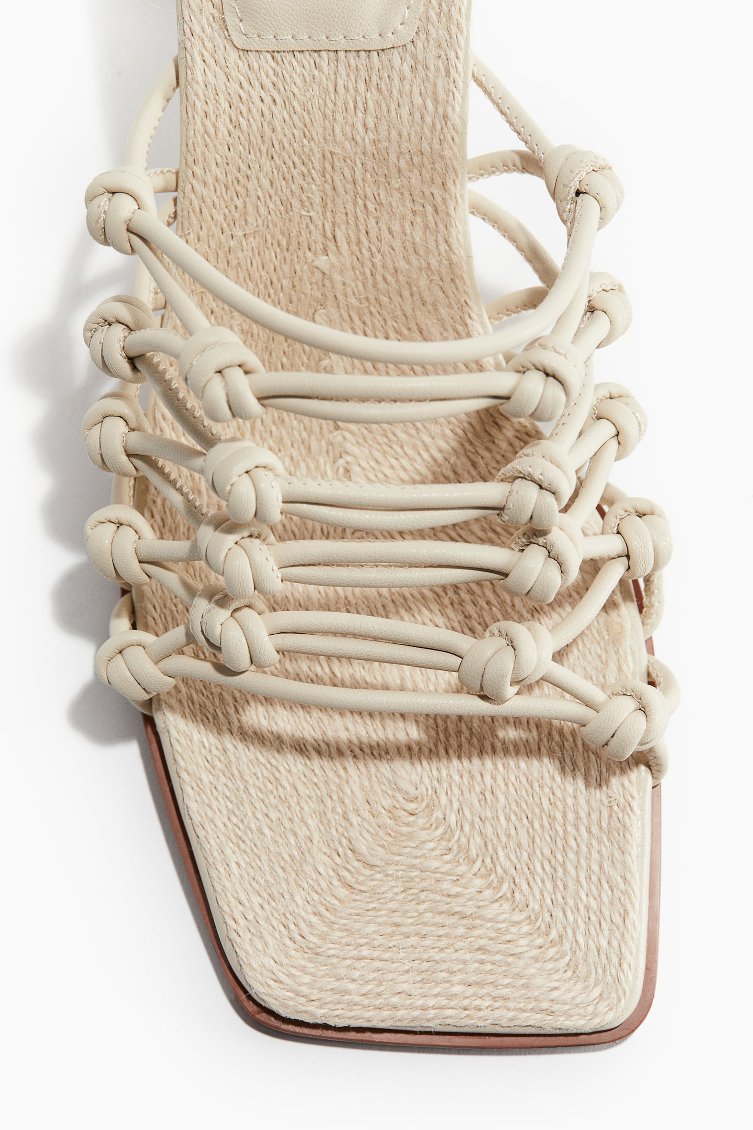 Knot-detail Heeled Sandals - Light beige/Black - 3