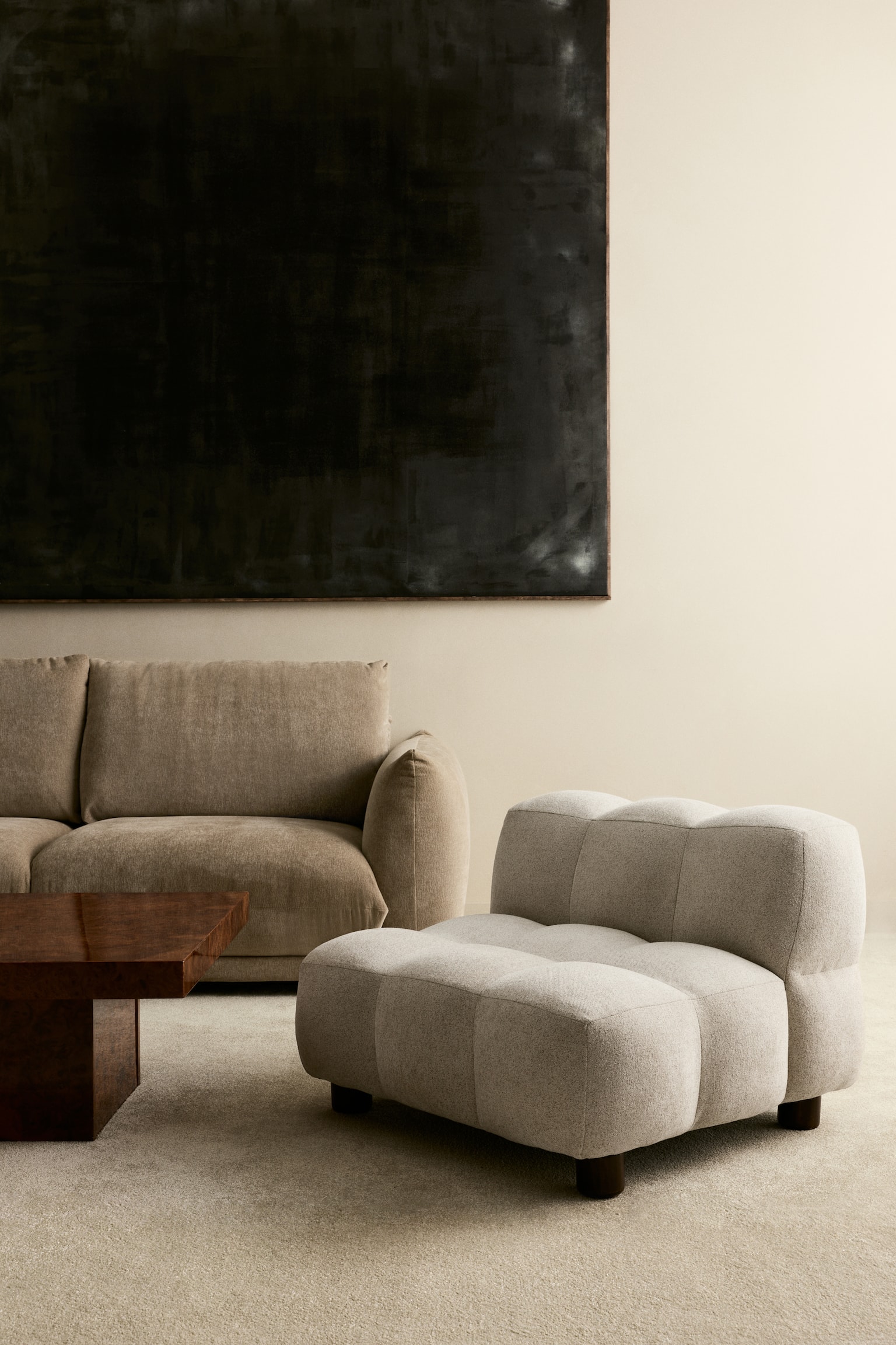 Modulární odpočinkové křeslo - Světle béžová/Hnědá - 2