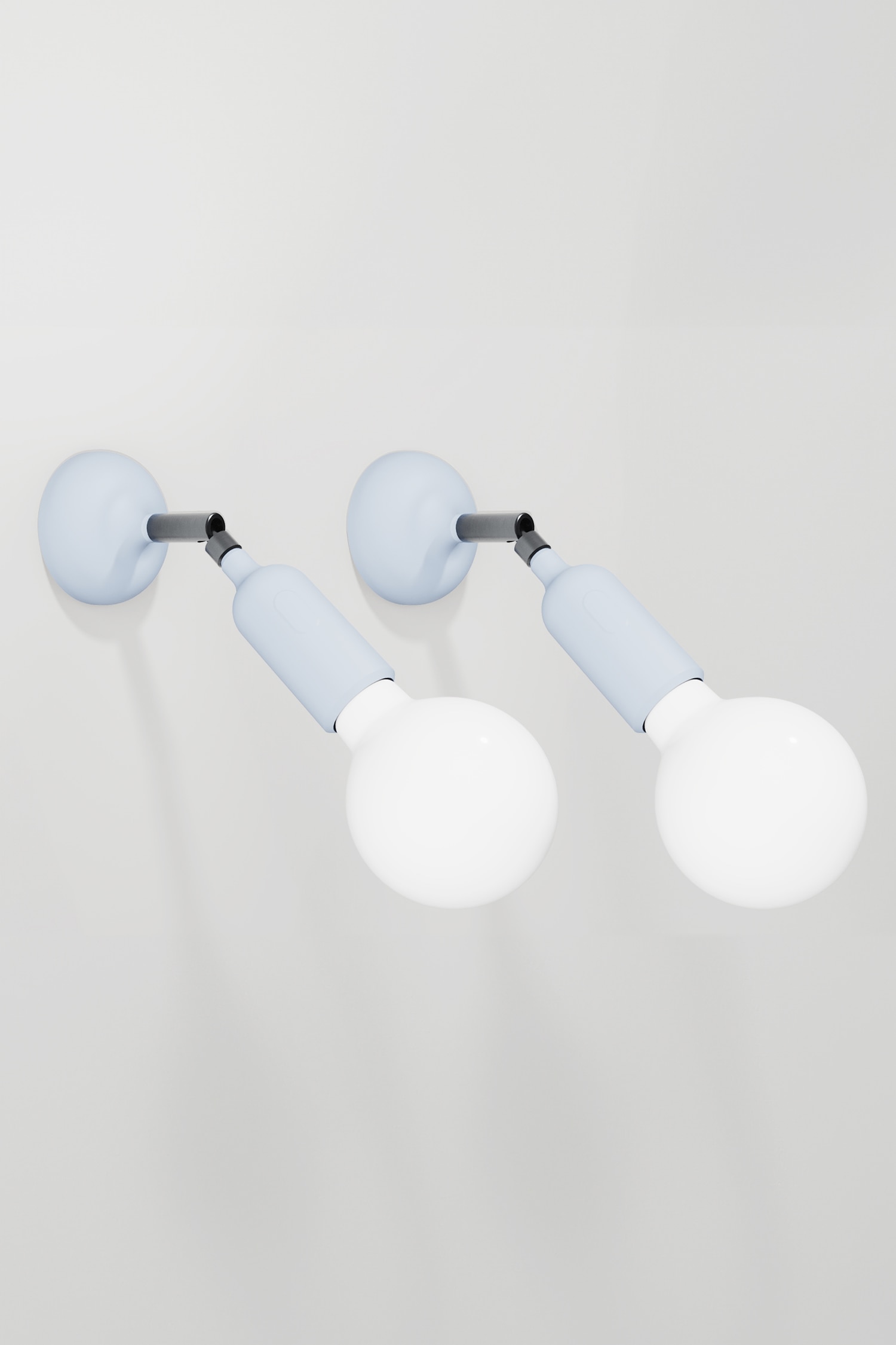 Creative-Cables - Set Di 2 Lampade In Silicone Con Lampadine - Blu Morbido