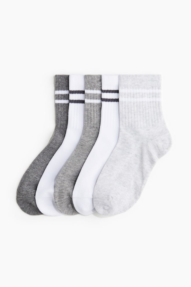 5 perechi de șosete de sport cu DryMove™ - Gri-melanj/alb/Albastru-aprins/Roz-deschis/roșu/Liliachiu-glacial/gri-închis/Roz/verde/alb/Roșu/negru/Roșu-burgund/dungi/Albastru-închis/dungi - 1