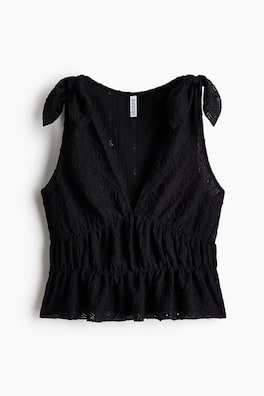 Pointelle jersey top