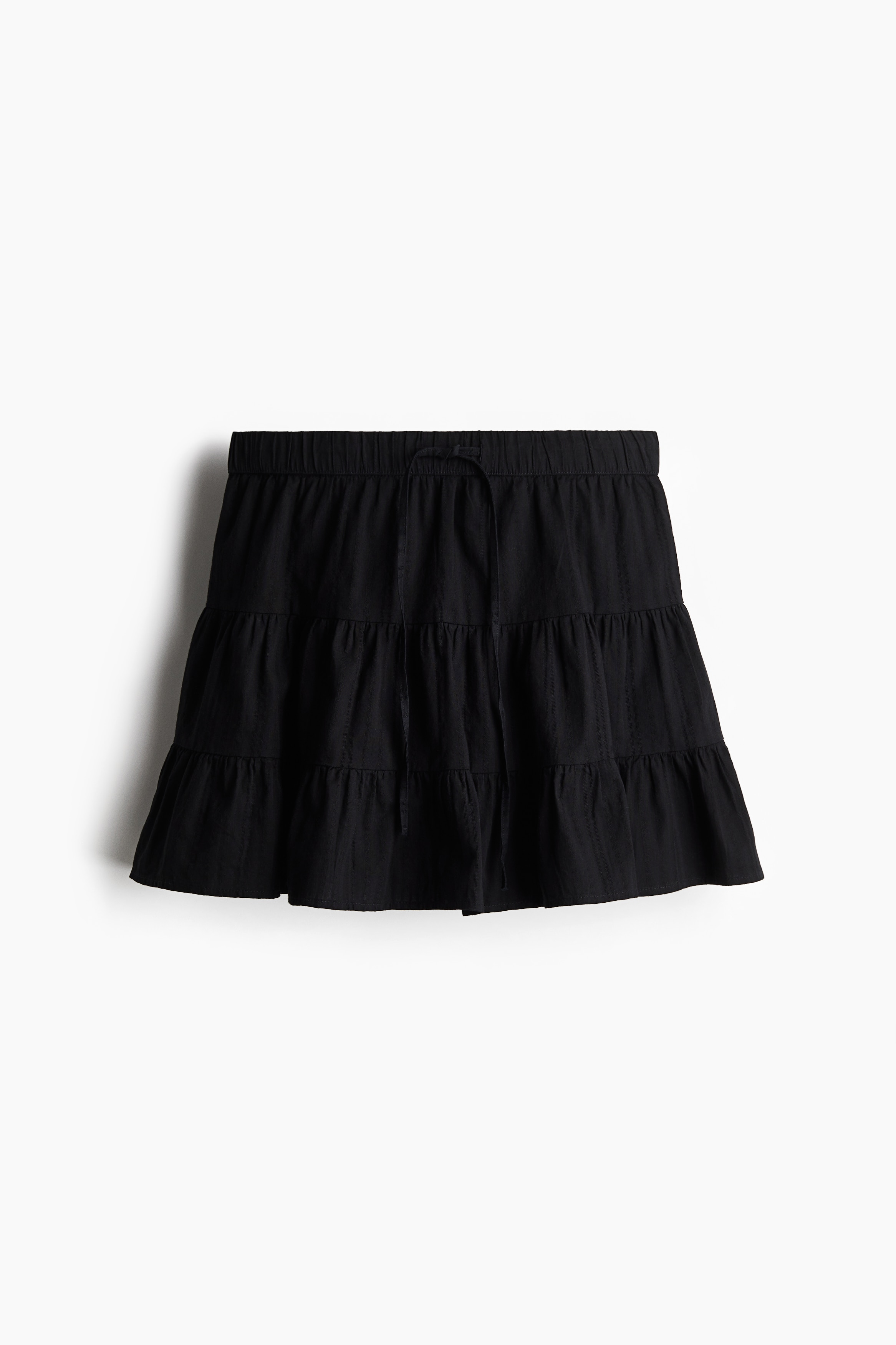 Flared cotton skirt - Black/White