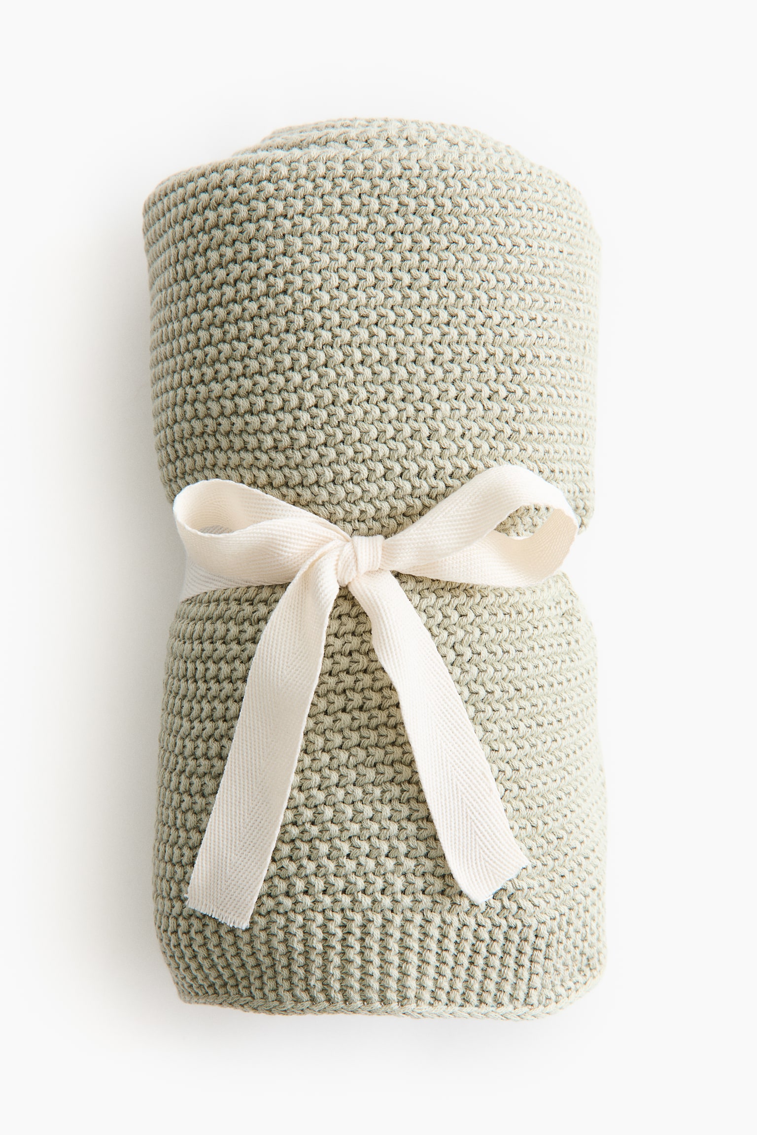 Copertina neonato in cotone a punto riso - Verde kaki chiaro/Beige chiaro/Verde chiaro - 5