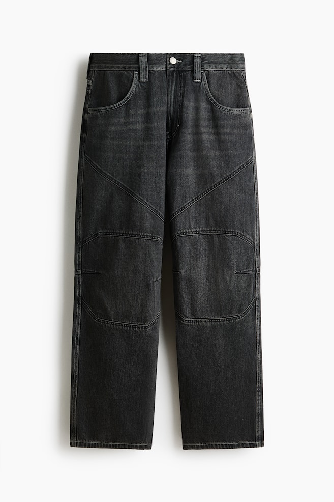 Baggy Biker Jeans - Washed denim black/Dark denim blue - 1