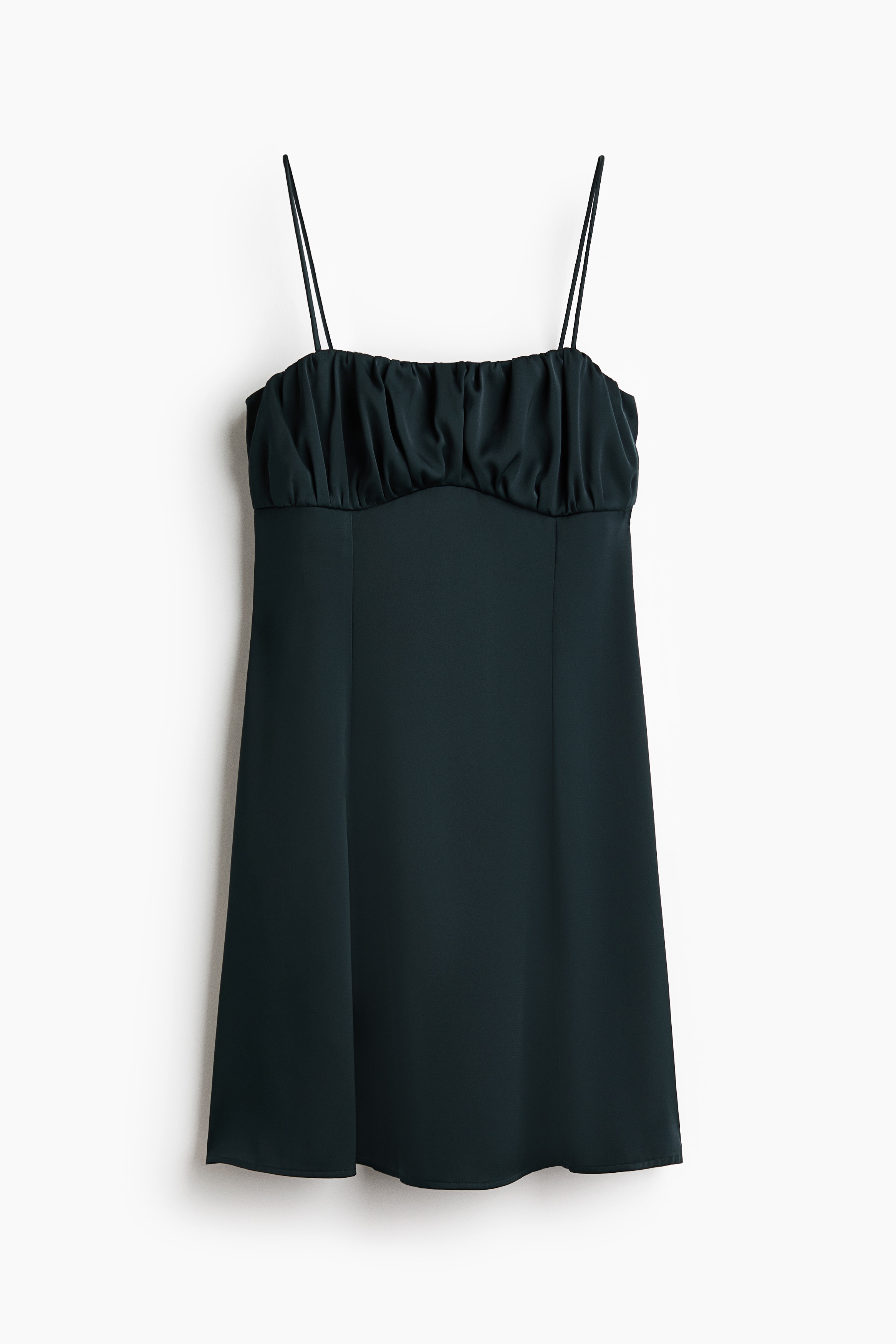 Vestido fruncido con tirantes finos