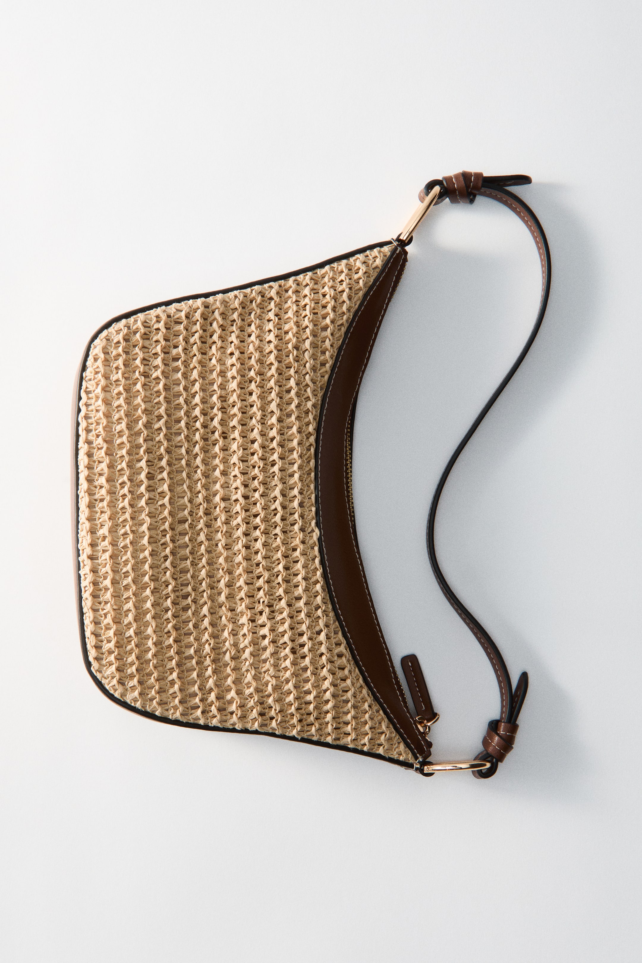 Straw-Detail Crossbody Bag