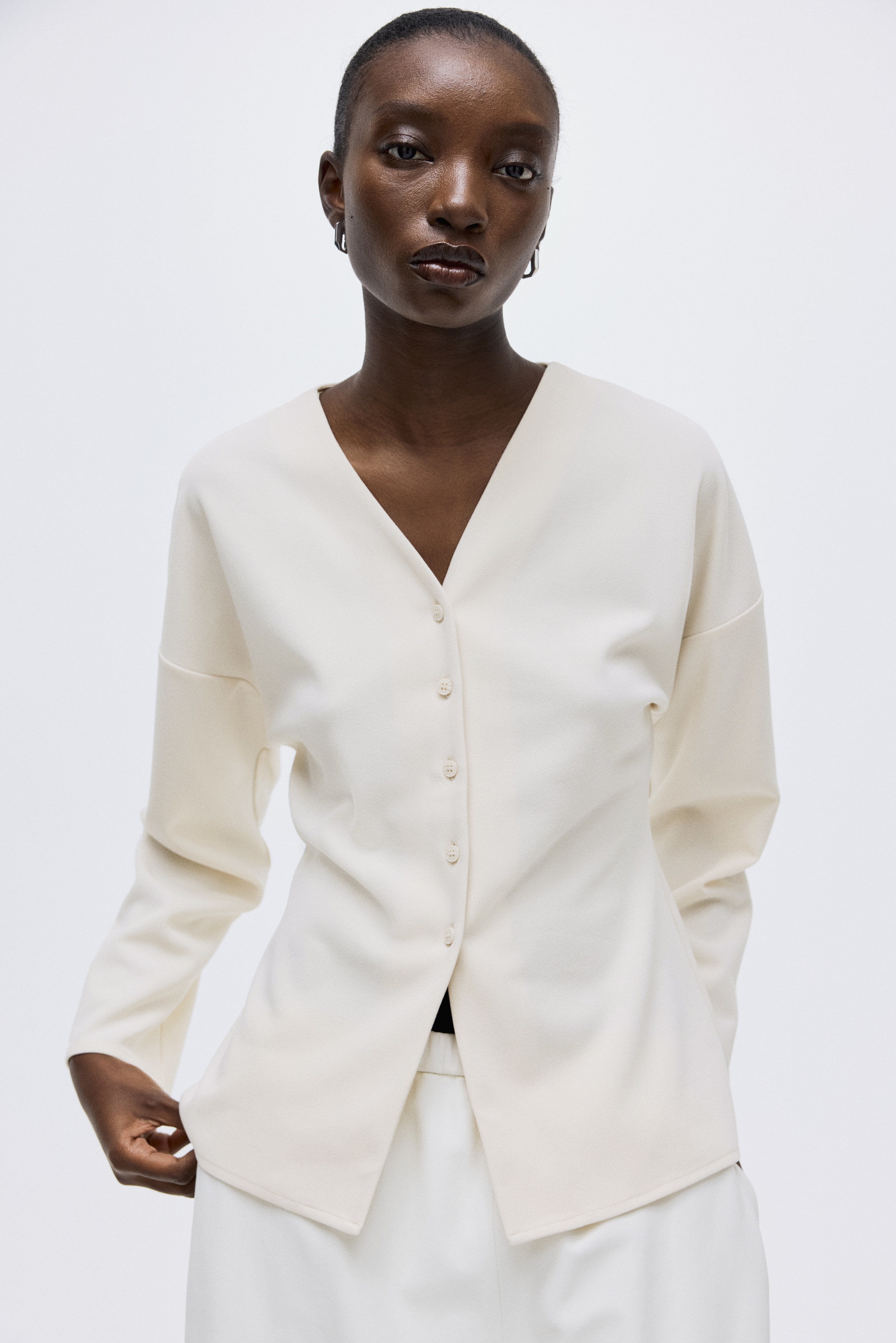 フロントボタントップス - ブラウン - レディース | H&M JP