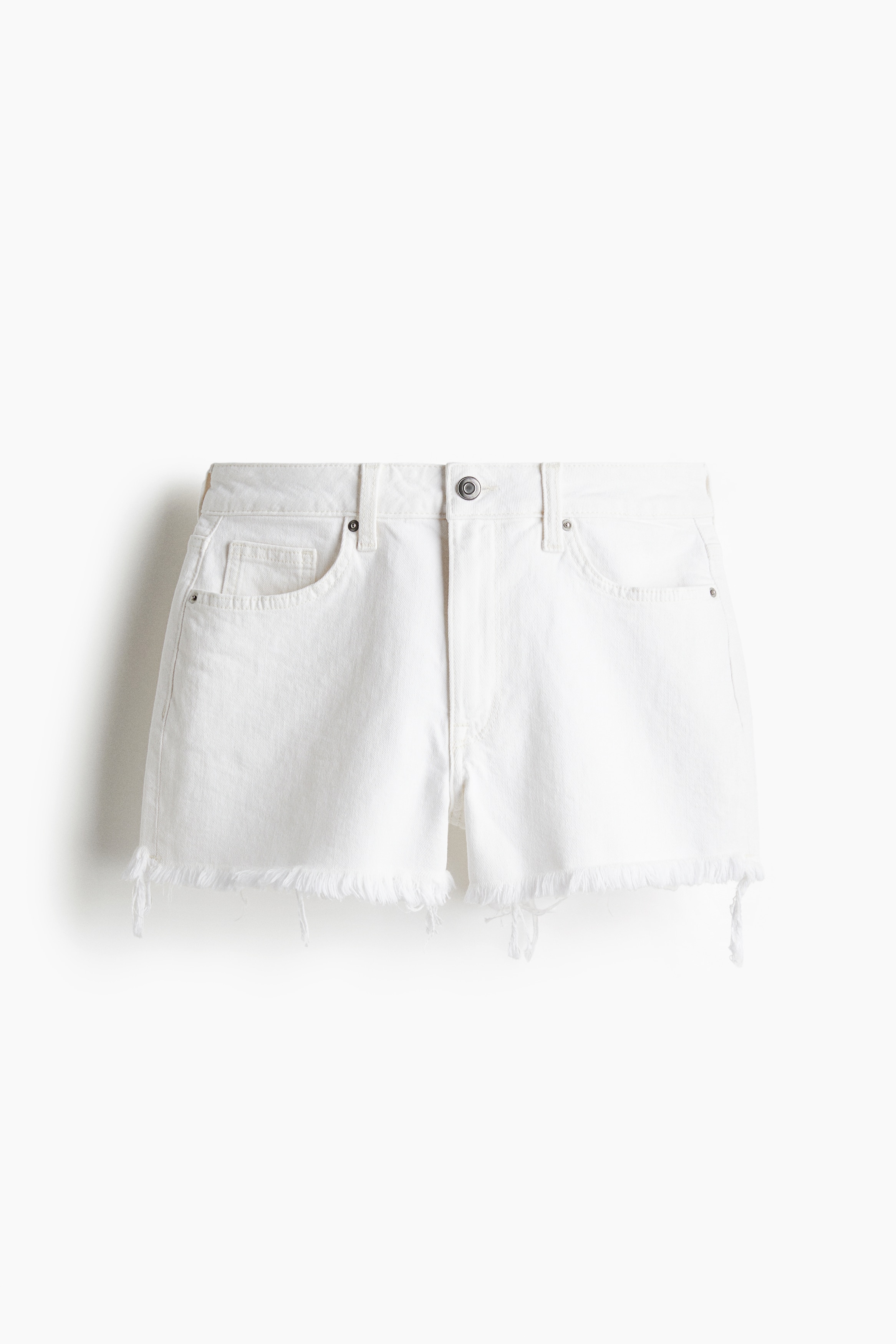 High Denim Shorts - White/Dark gray/Light gray/Light denim blue