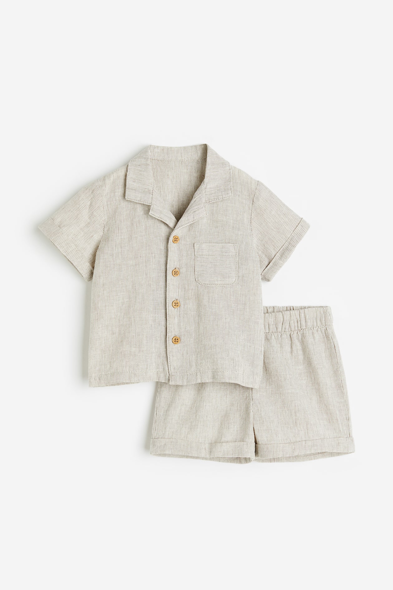 2-piece Patterned Set - Beige/striped - Kids | H&M US