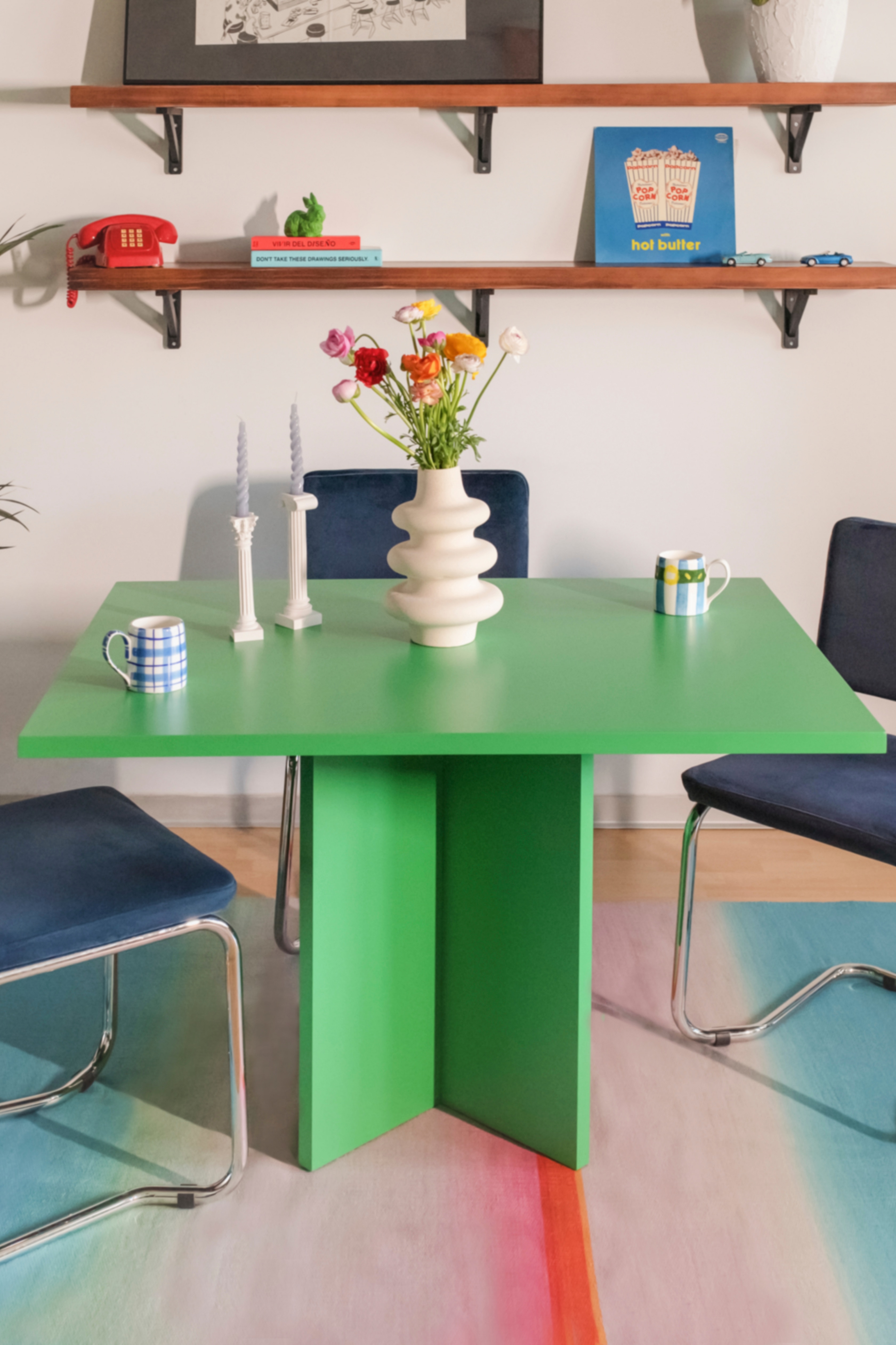 Rectangular Dining Table Lacquered Mdf - Emerald Green