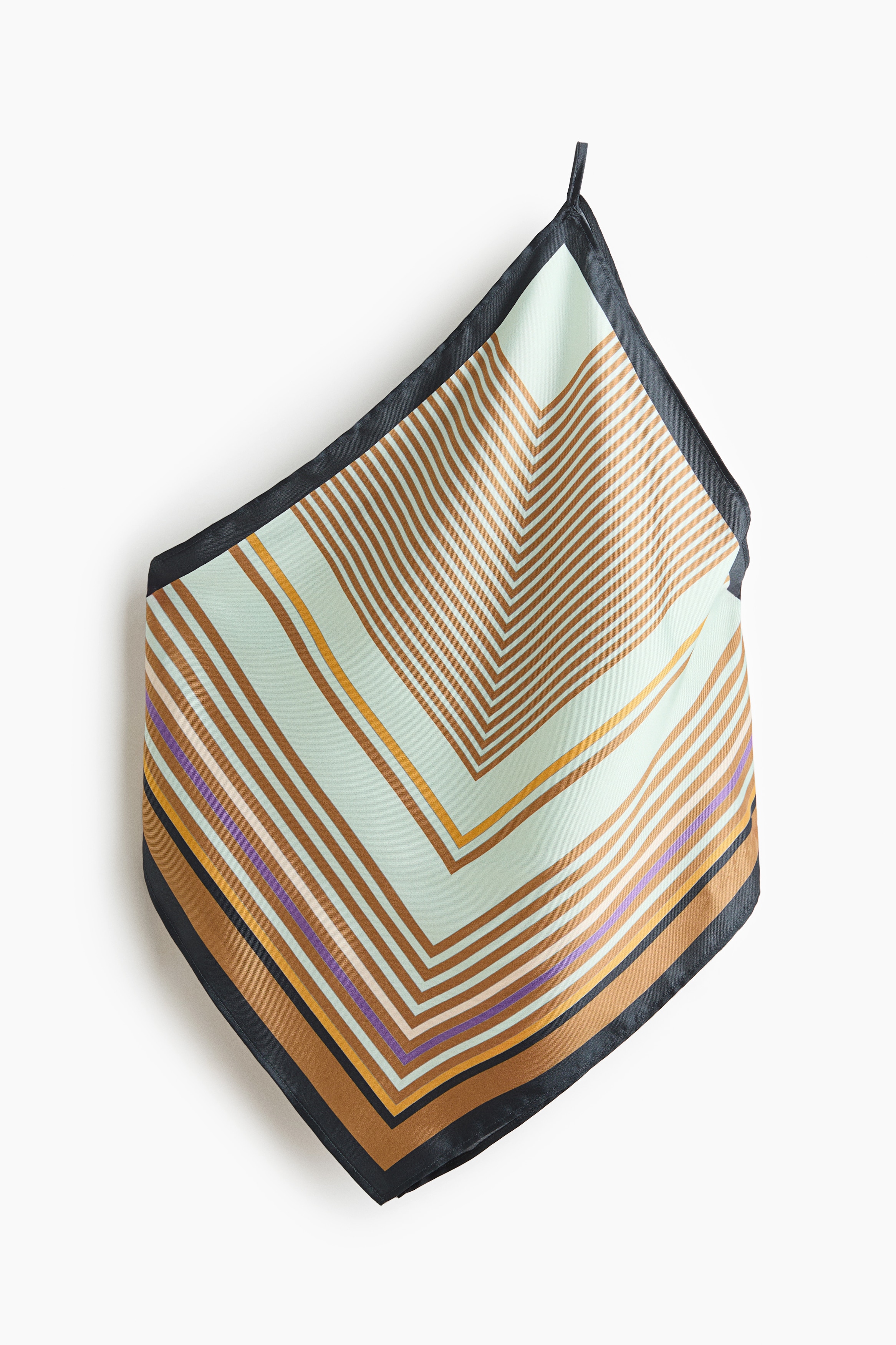 Scarf-look one-shoulder top - Dark beige/Patterned/Cream/Striped
