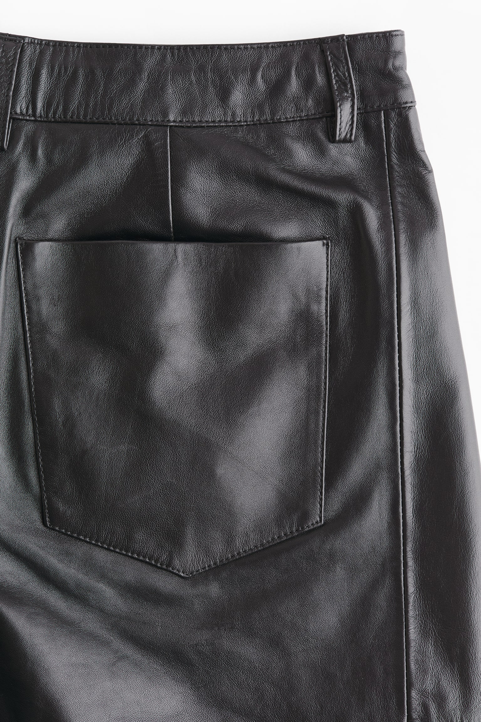 Leather Bermuda shorts - Black - 8