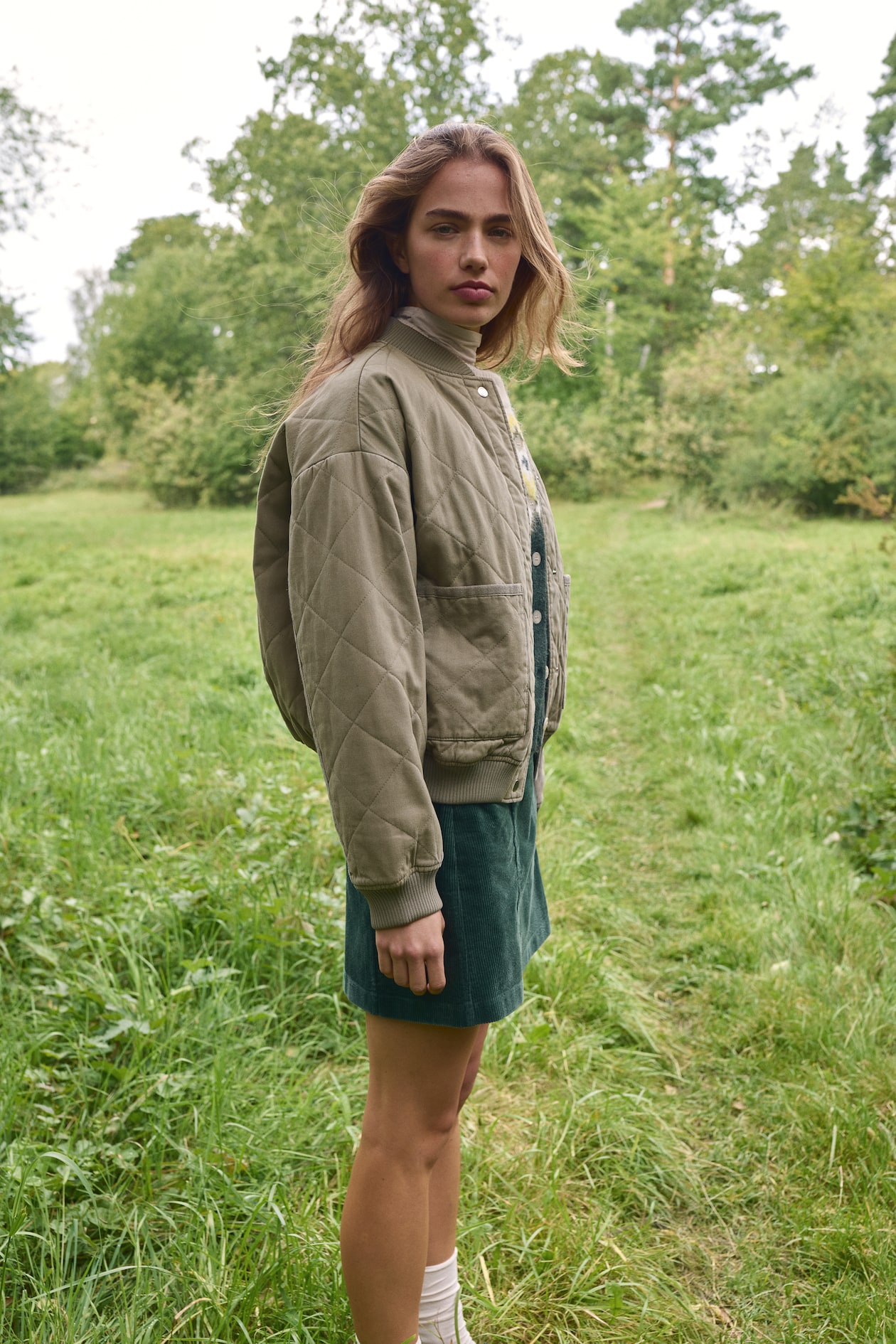 Quilted Bomber Jacket