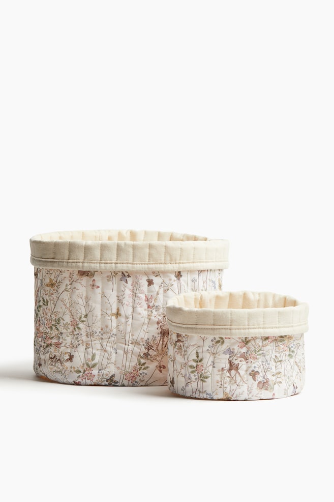 Large quilted storage basket - White/Bambi/Light blue/Bambi - 3
