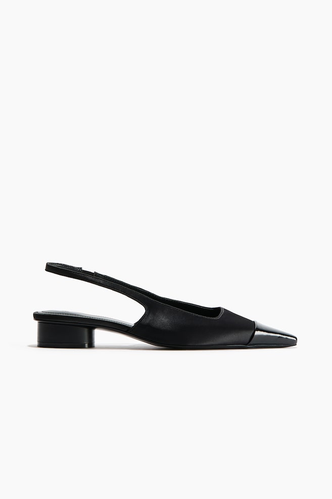 Block-heeled slingbacks - Black - 1