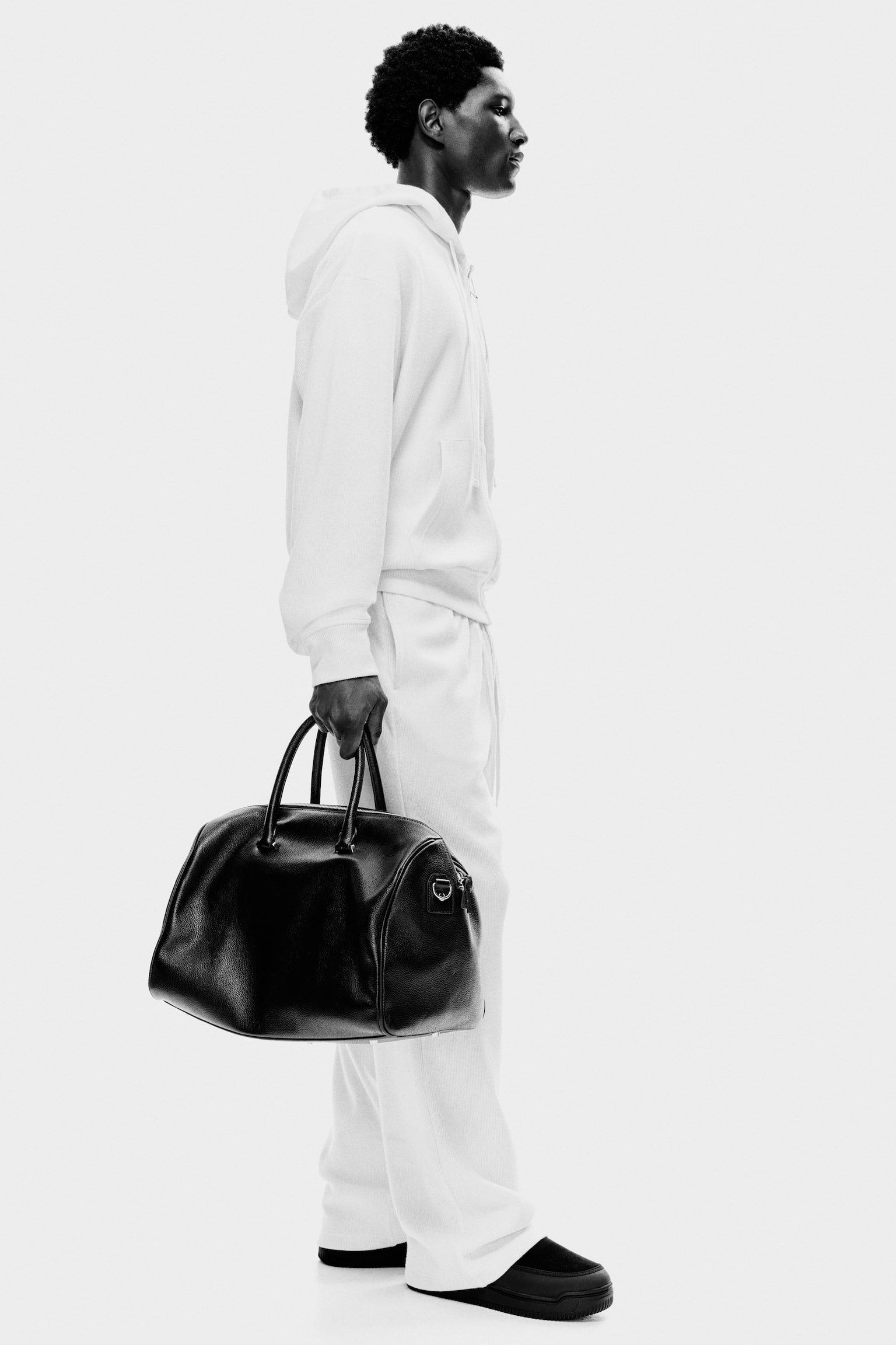 Loose Fit Jersey zip-through hoodie - Cream - 4