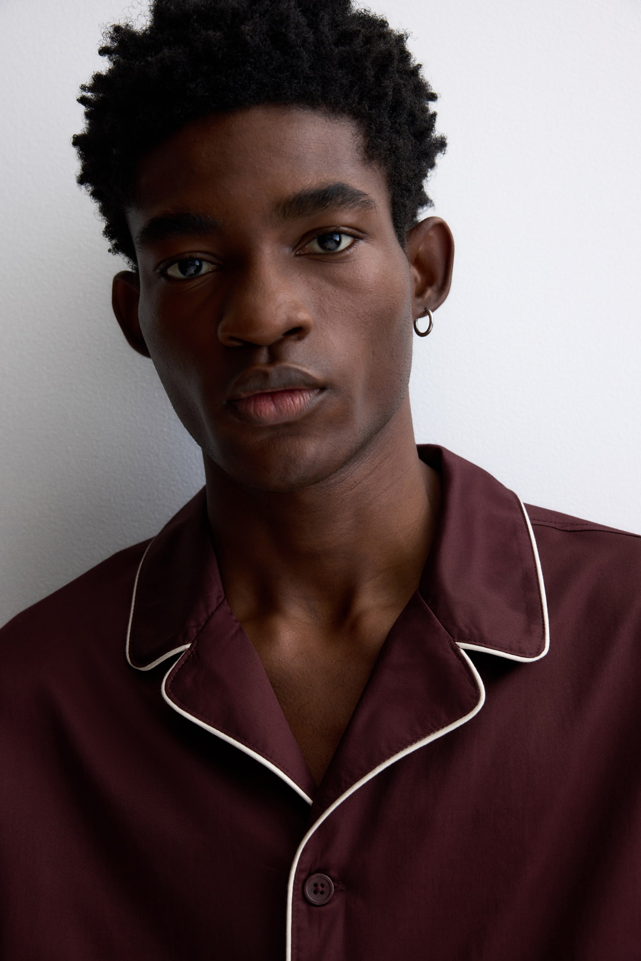 View larger image: Cotton pyjama shirt and bottoms - Burgundy - Men | H&M IN 3