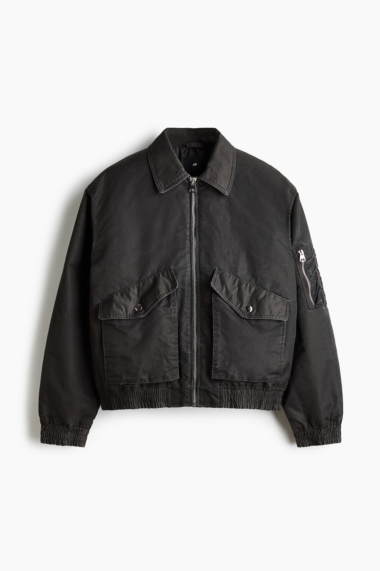 Padded bomber jacket - Black - 2