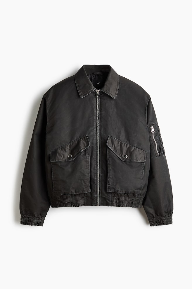 Wattierte Pilotenjacke - Schwarz - 1