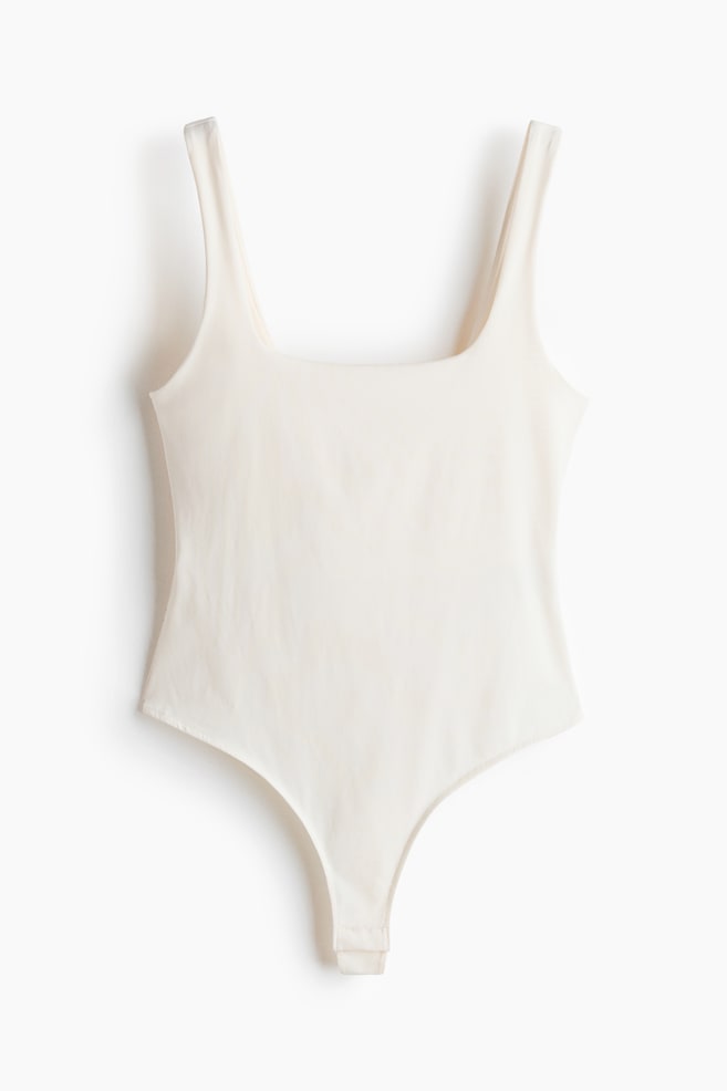 Body thong s vykrojenými zády - Krémová/Tmavě hnědá/Velbloudí srst - 1