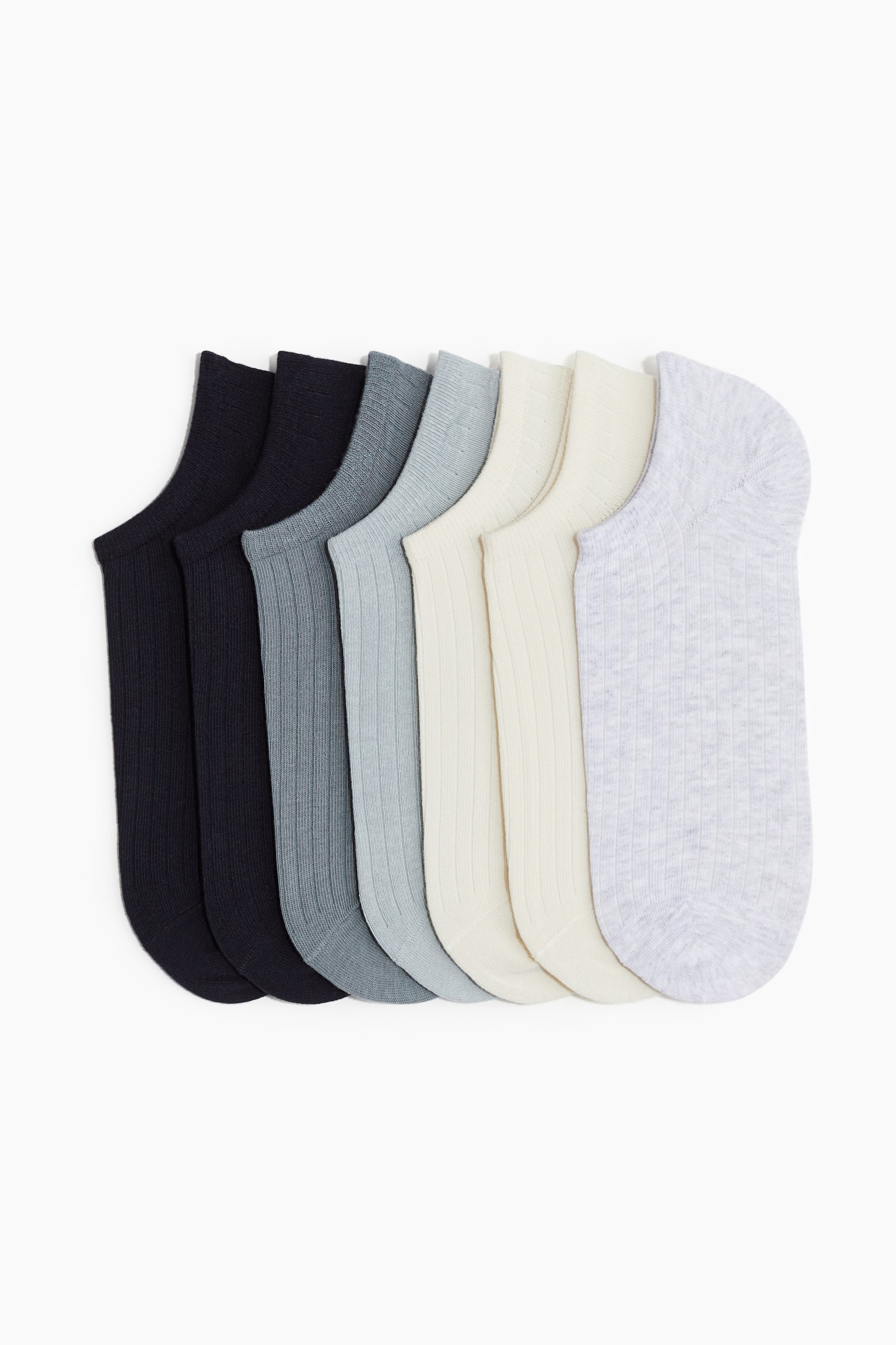 7-pack Sneaker Socks - Turquoise/Cream/Beige/Cream/Light green/Beige/Blue/Grey marle - 1