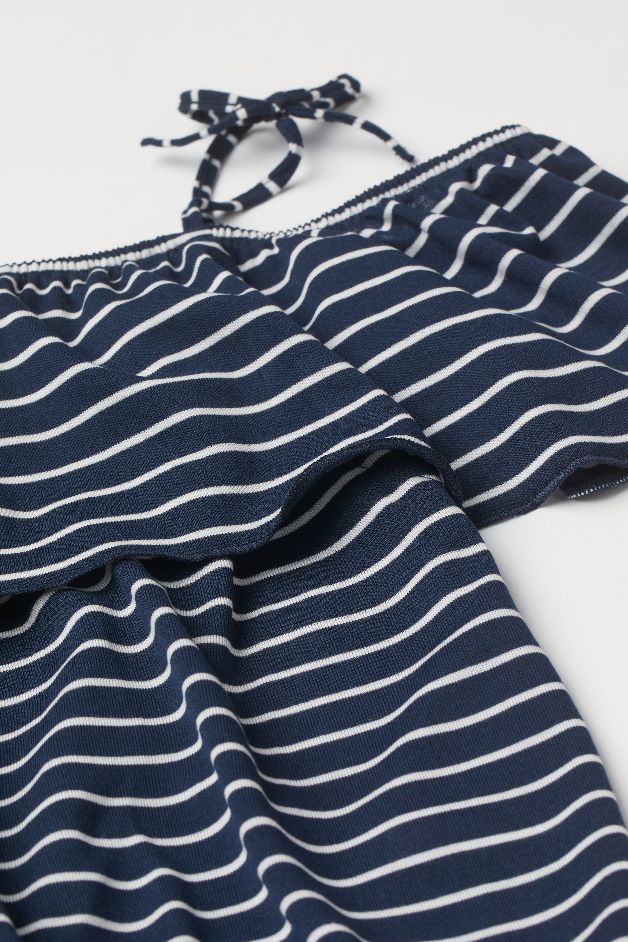 Cold shoulder top - Sleeveless - Regular length - Navy blue/Striped ...