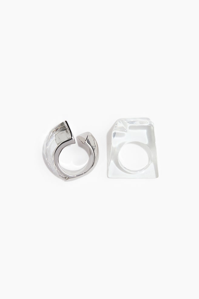 2-pack rings - Silver-coloured/Transparent - 1