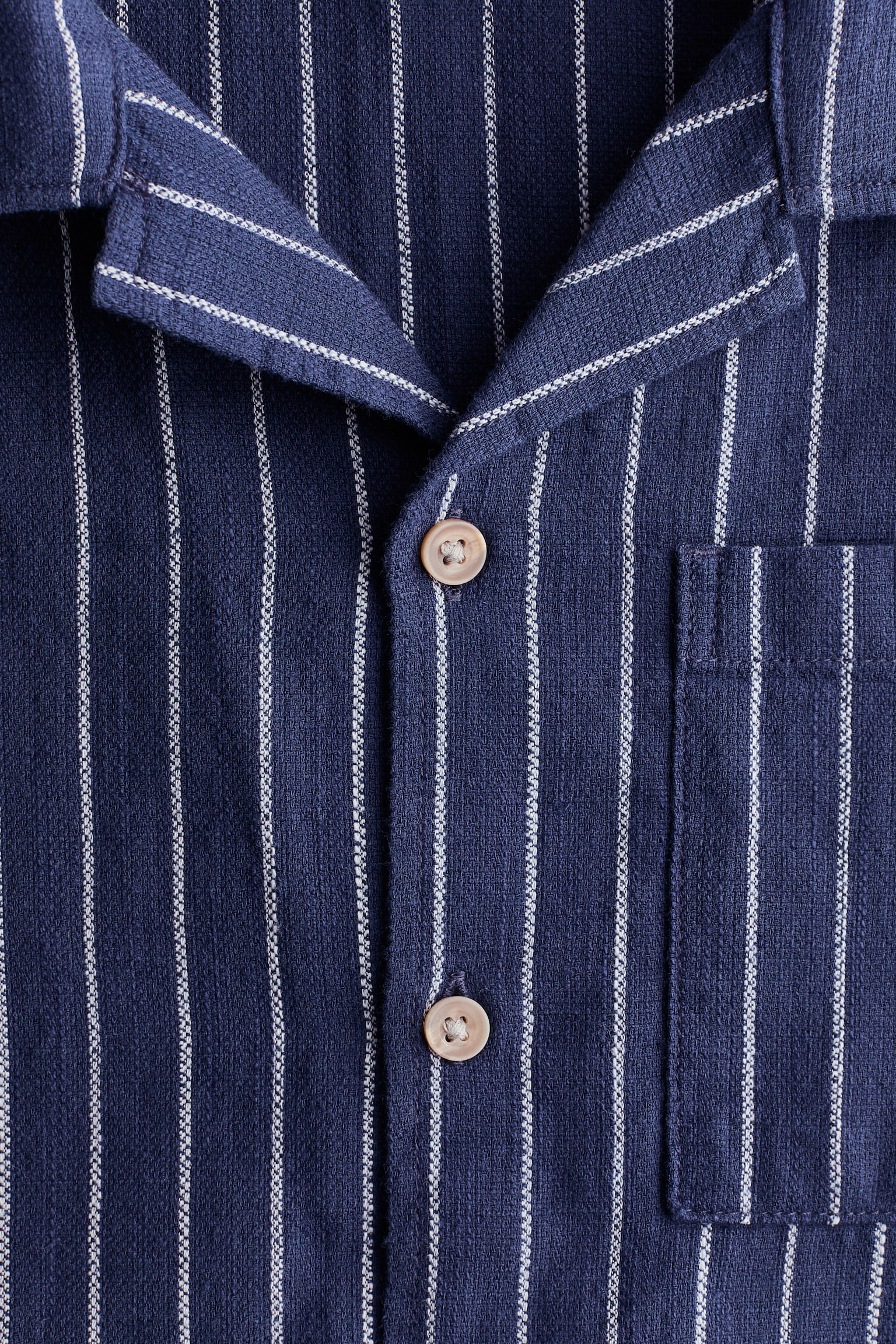 Cotton resort shirt-Dark blue/Striped - 5