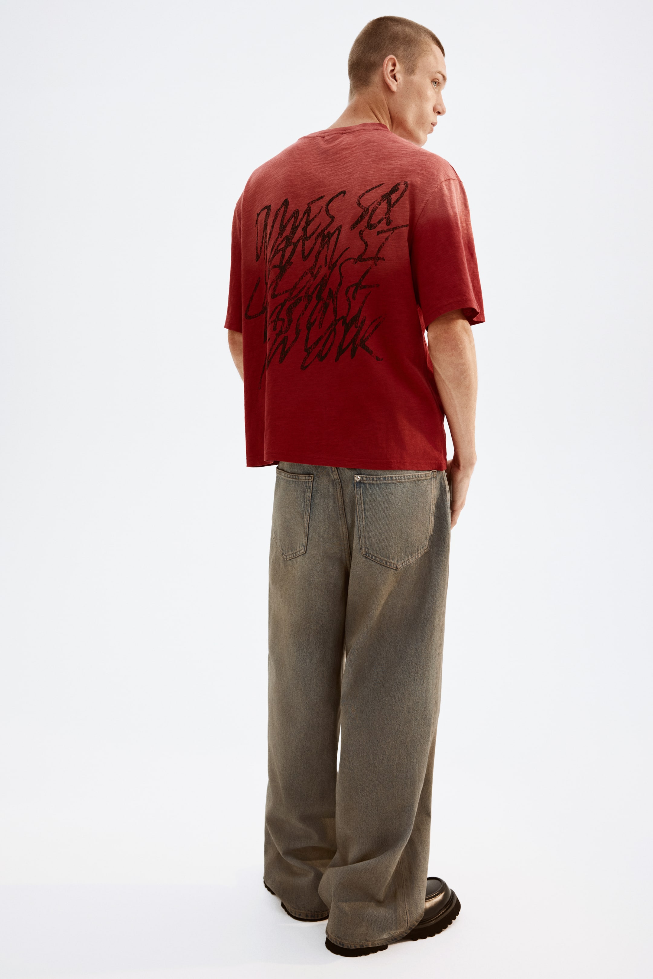 이미지 확대 보기: 티셔츠 오버사이즈핏 - 레드/Dimes sq - Men | H&M KR 3